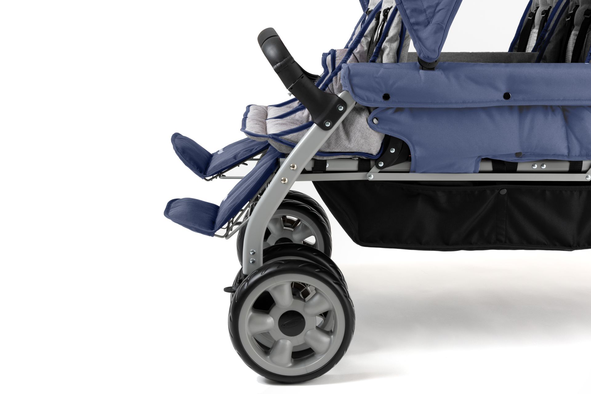 Kinderbuggy, opvouwbare kinderwagen met wattenschijfjes en muggennetten (zwart