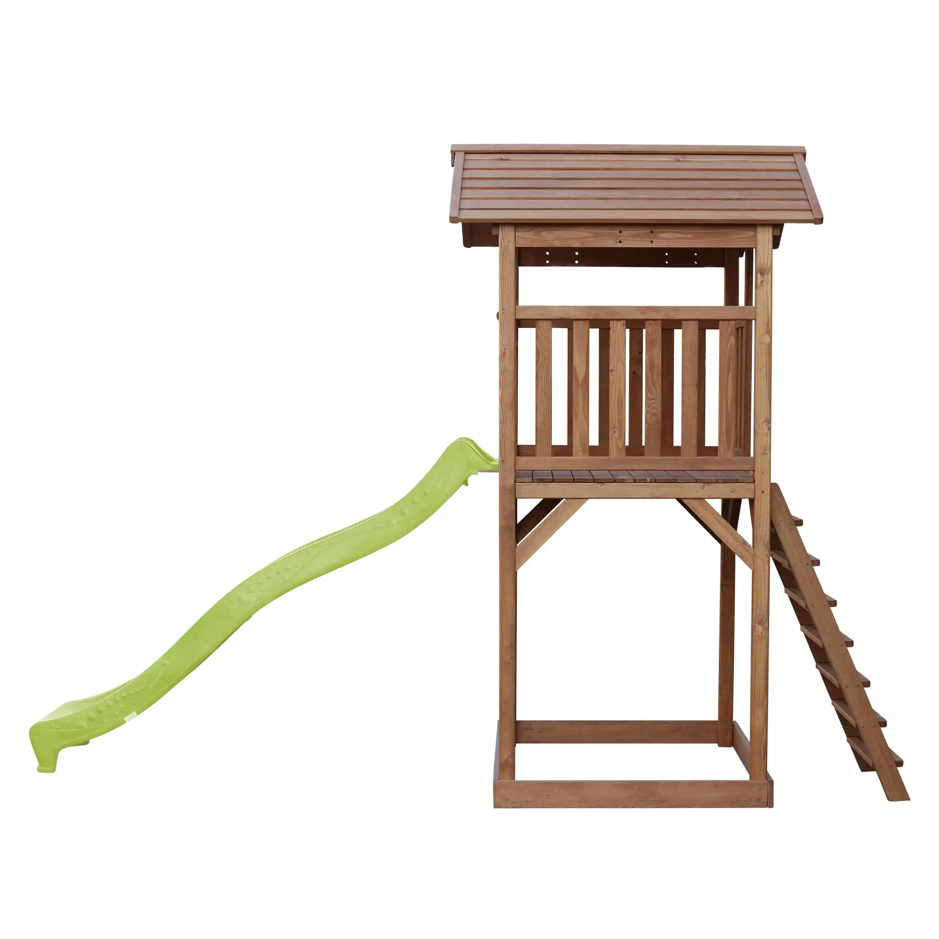 AXI Beach Tower Speeltoren Bruin - Limoen groene Glijbaan