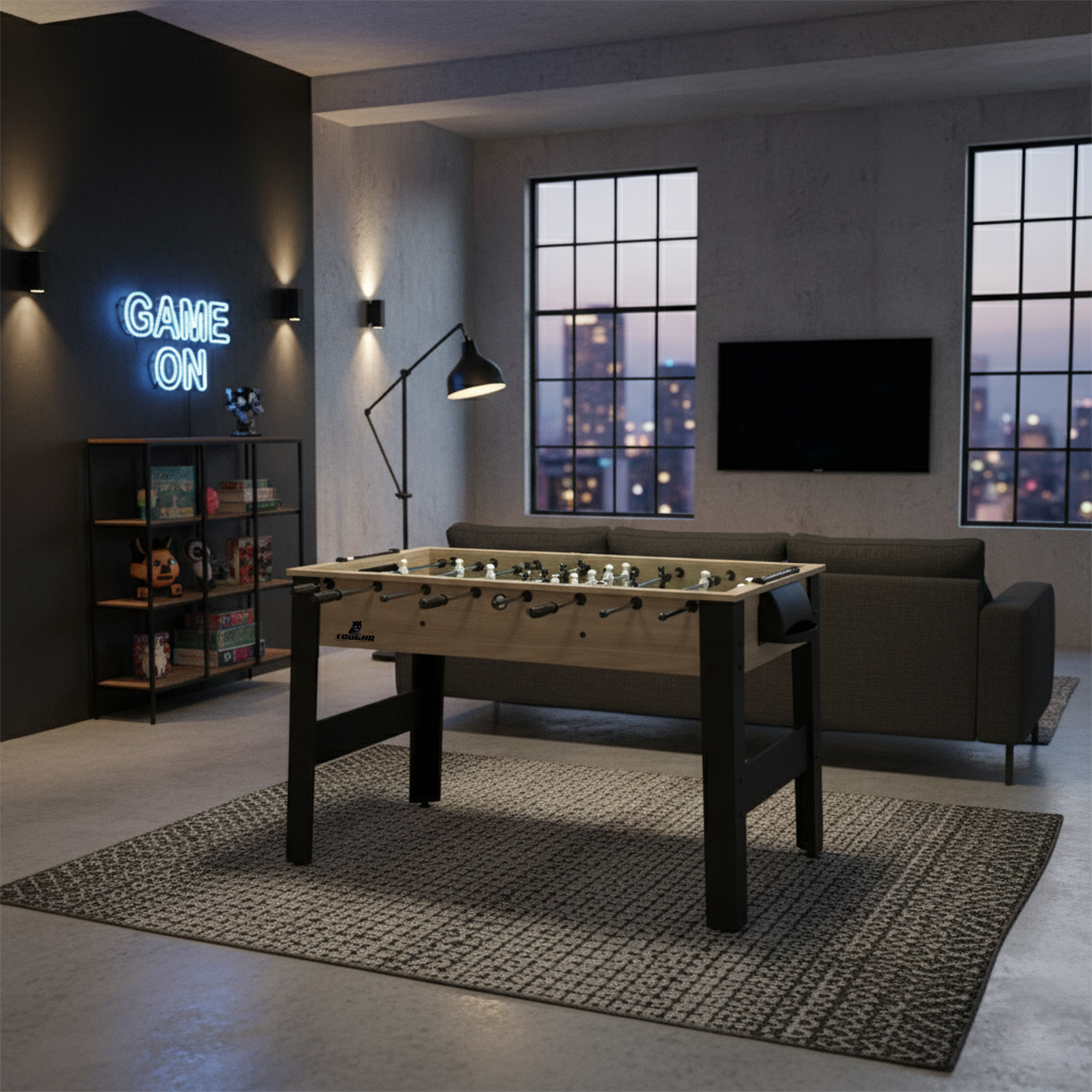 Cougar Spin Kick Football Table Oak/Black