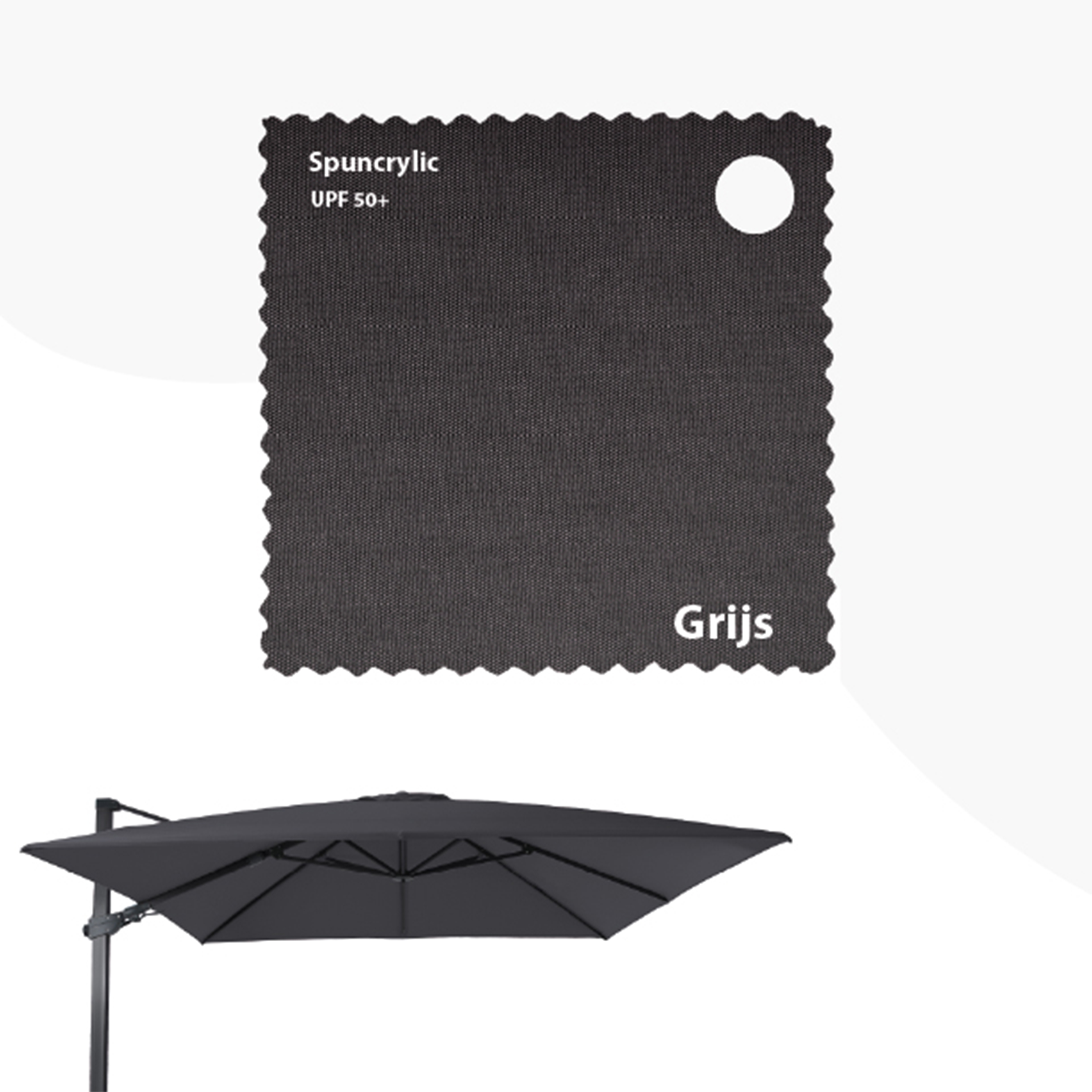 AXI Apollo Premium Cantilever Parasol 300x300cm incl. granite base with wheels Anthracite/Grey – Complete set