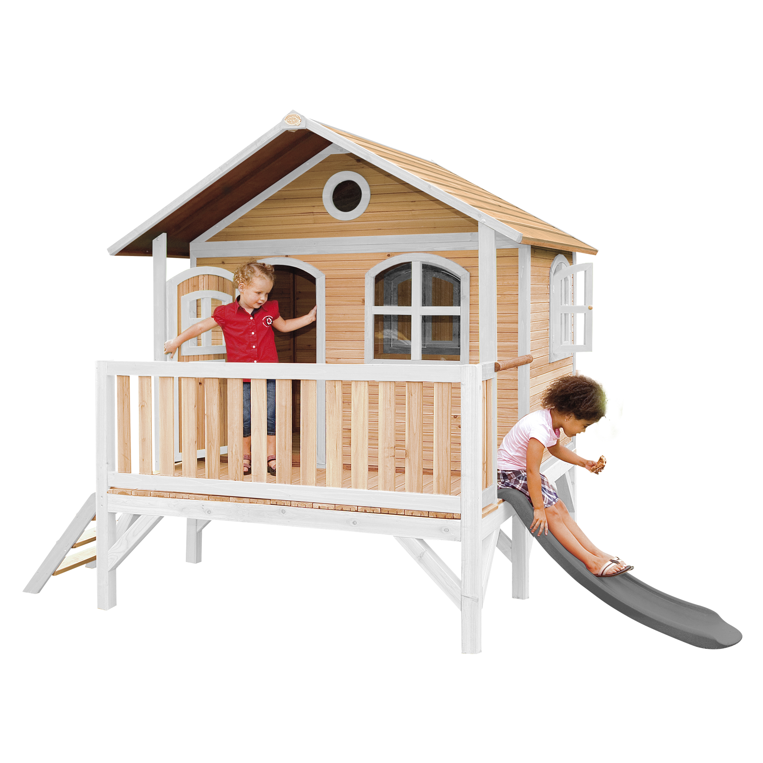 AXI Stef Playhouse Brown/White - Grey Slide