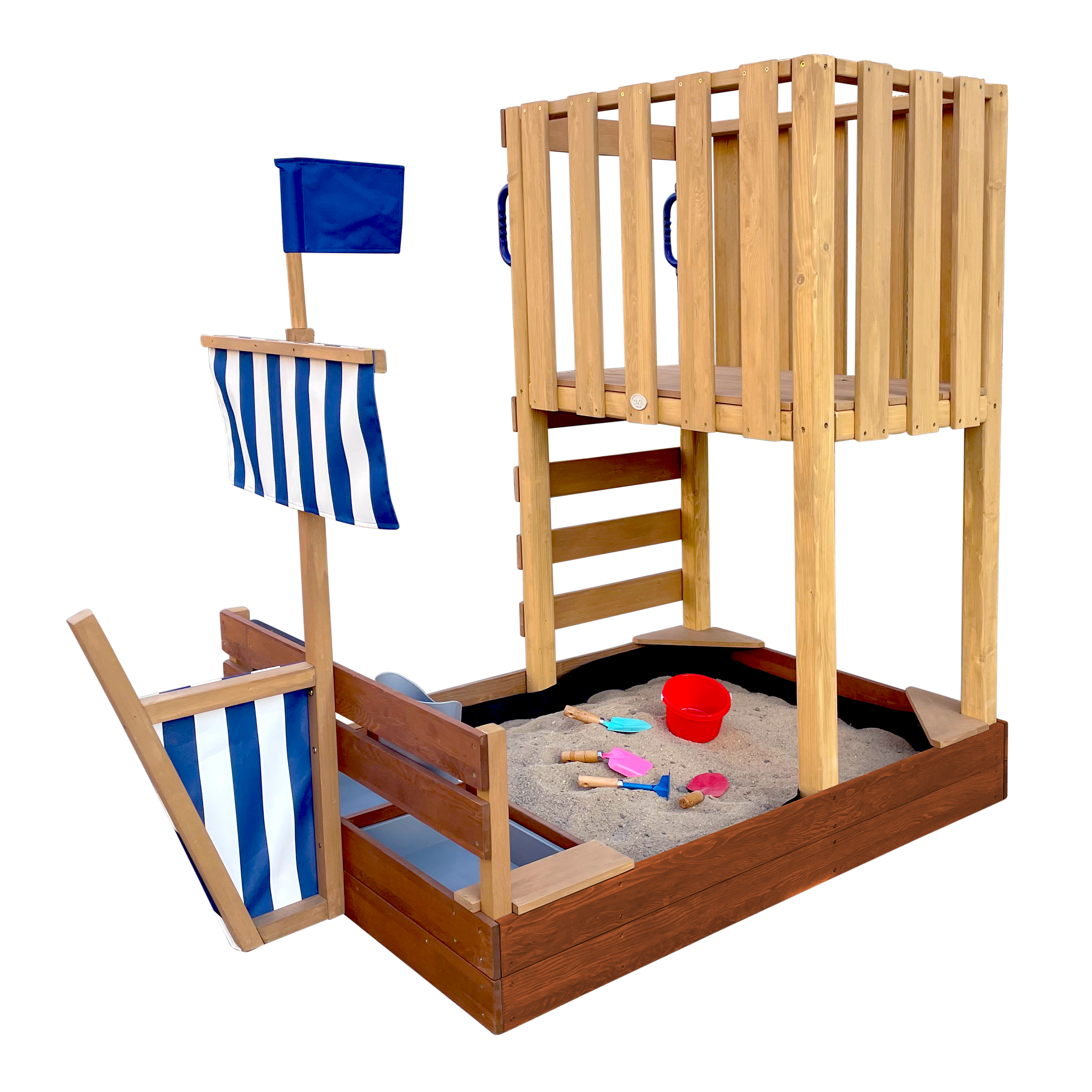 AXI Vicky Climbing Frame with Sandbox, Play Kitchen & Chalkboard