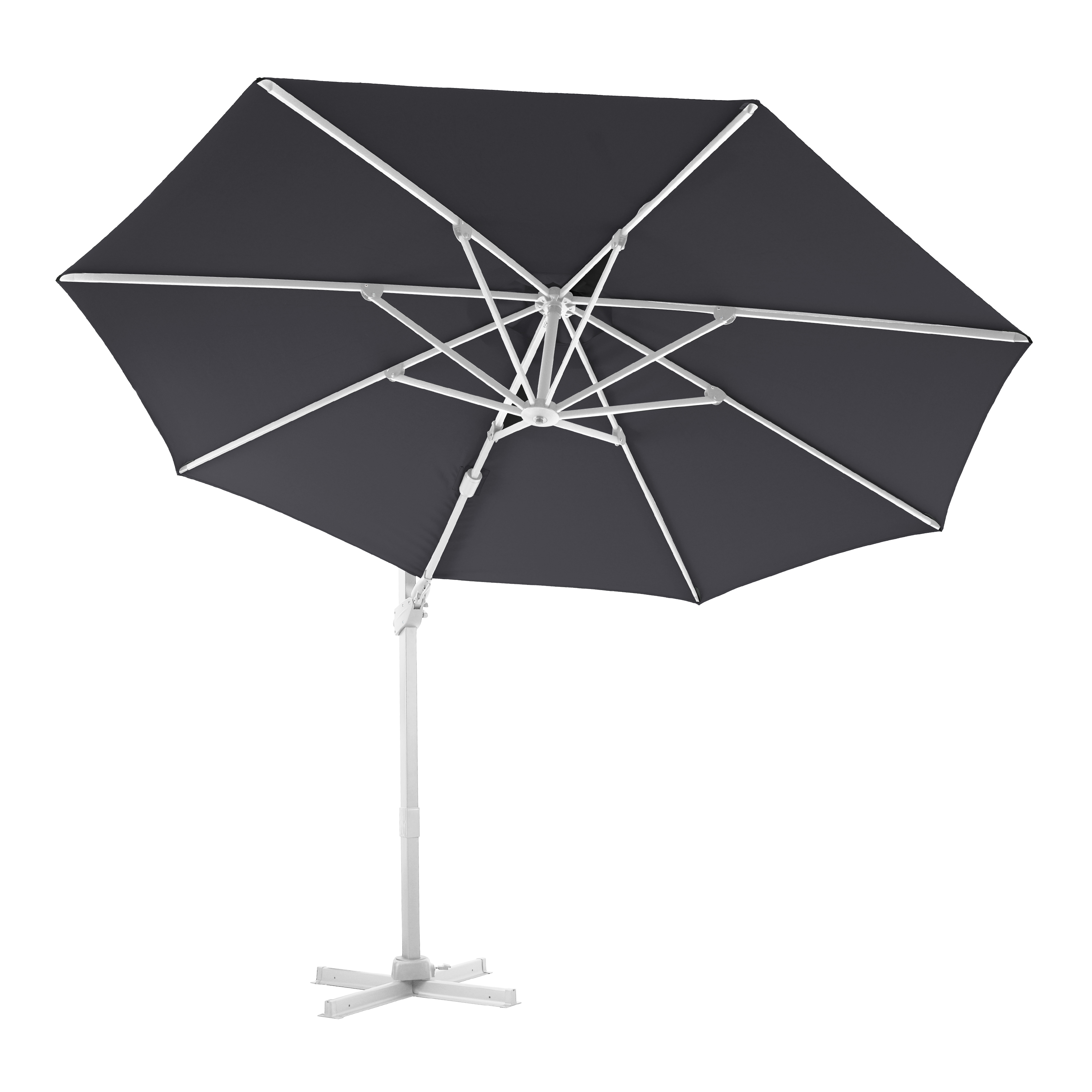 AXI Cyrus Premium Cantilever Parasol Ø 300cm Round - White/Grey