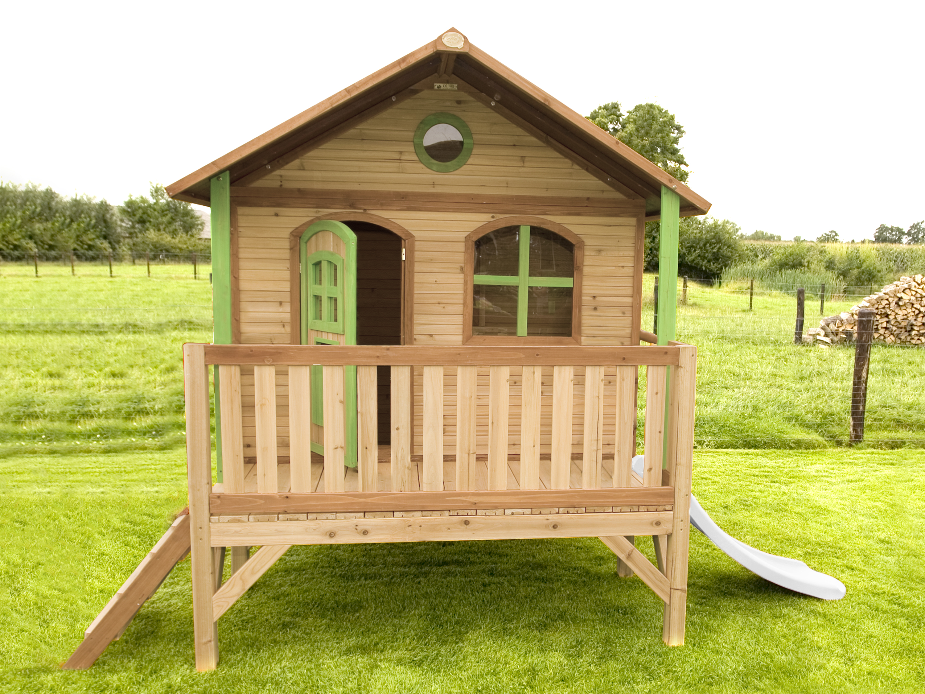 AXI Stef Playhouse Brown/Green - White Slide