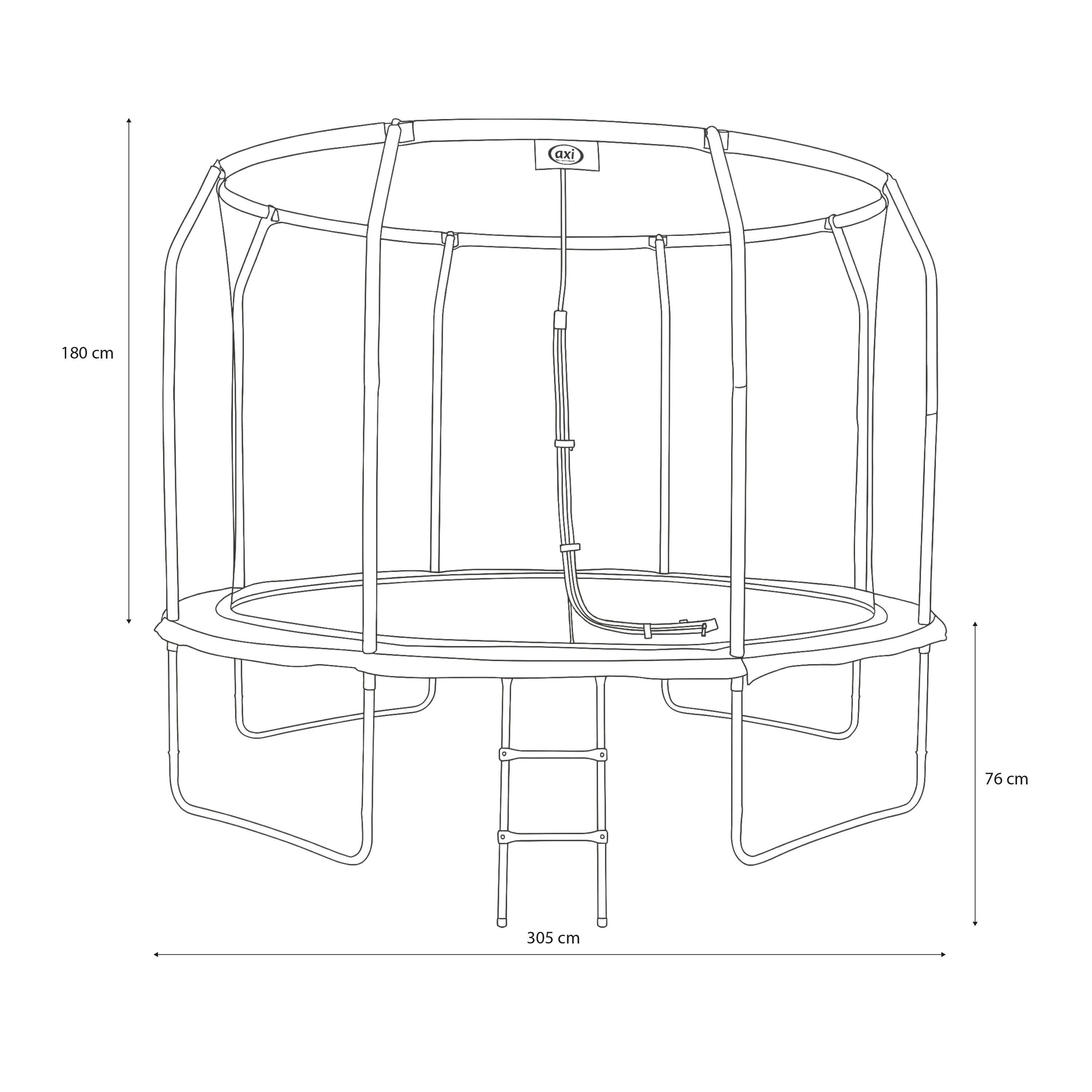 AXI Houston Trampoline Ø 305 cm with ladder – Onground – Black