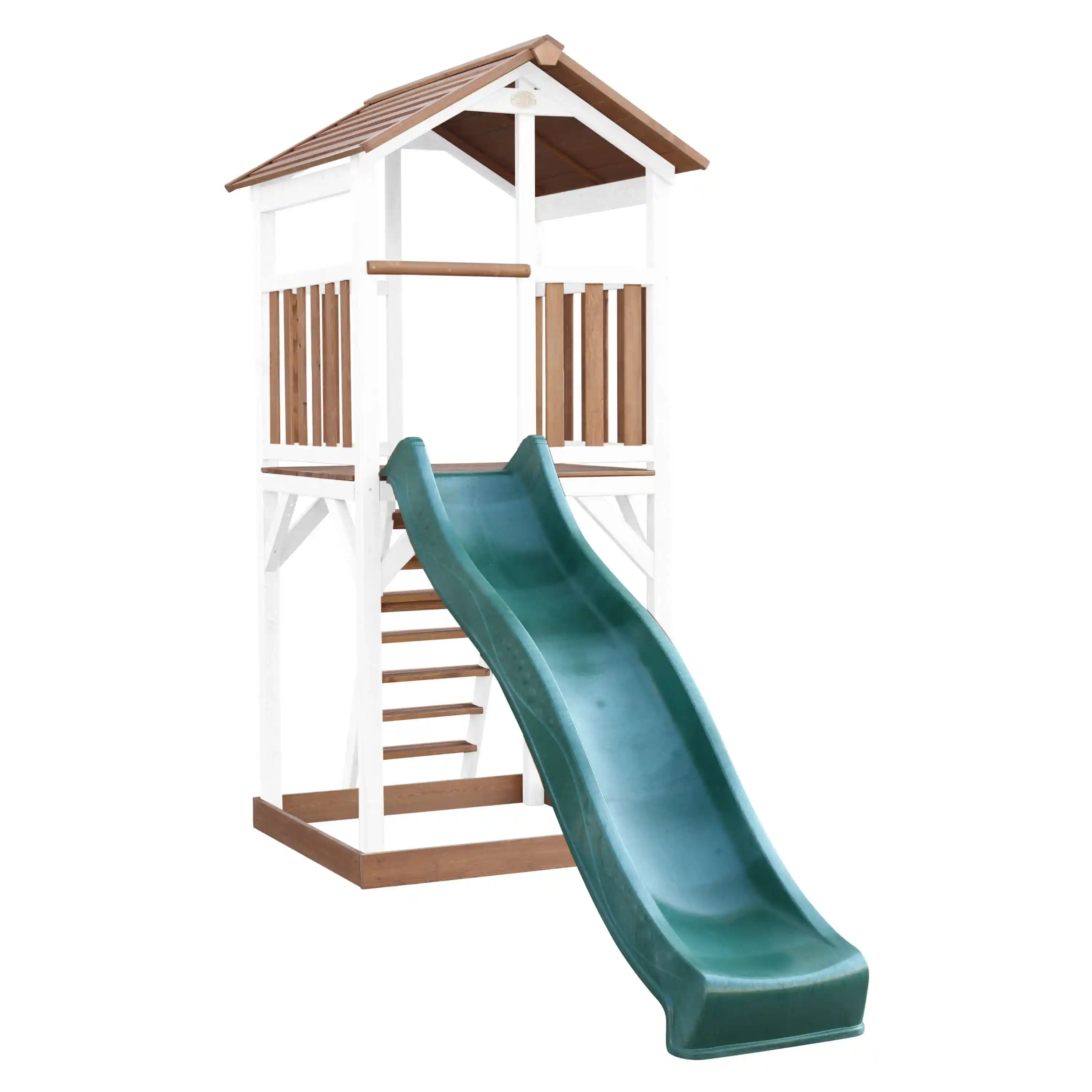 AXI Beach Tower Speeltoren Bruin/wit - Groene Glijbaan