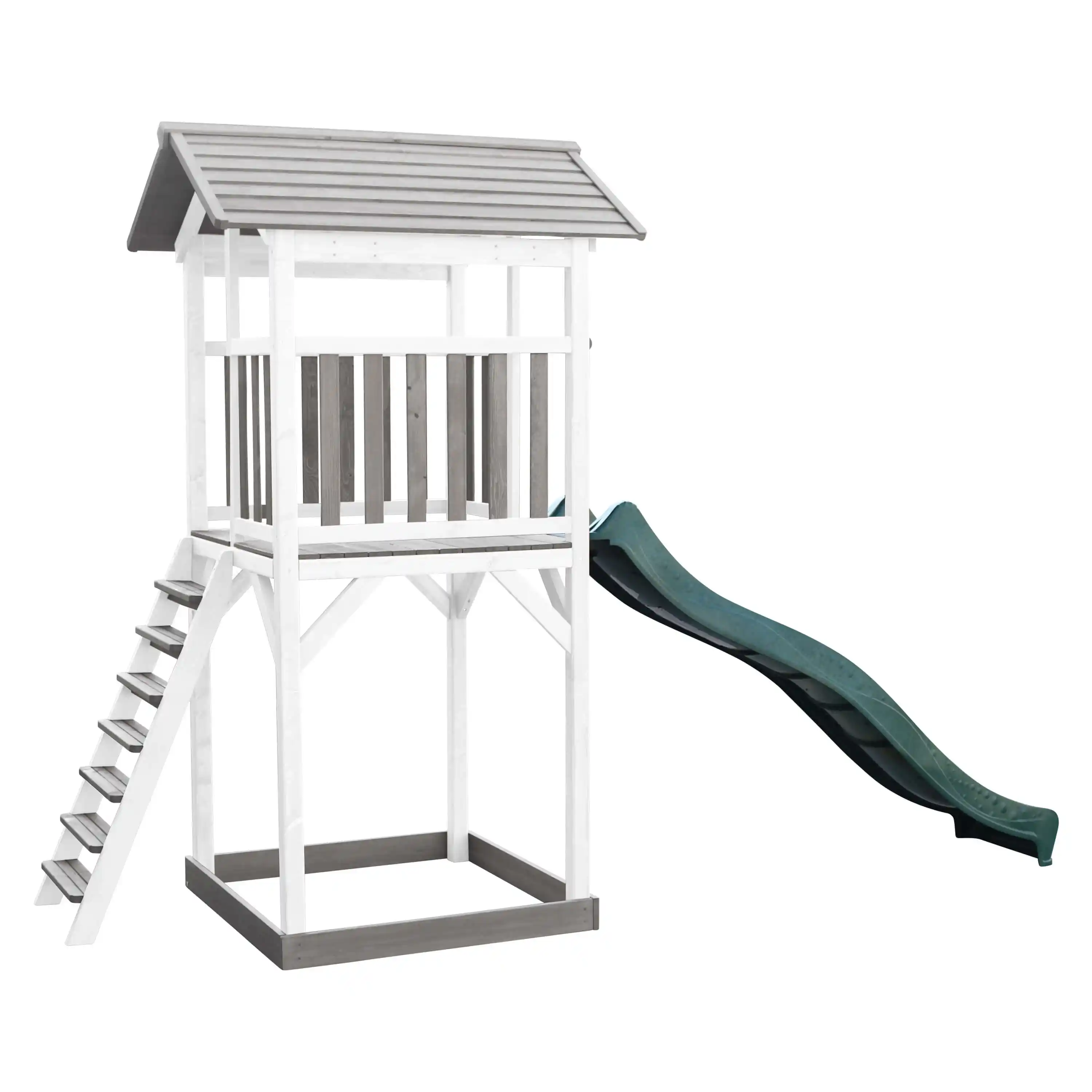 AXI Beach Tower Speeltoren Grijs/wit - Groene Glijbaan