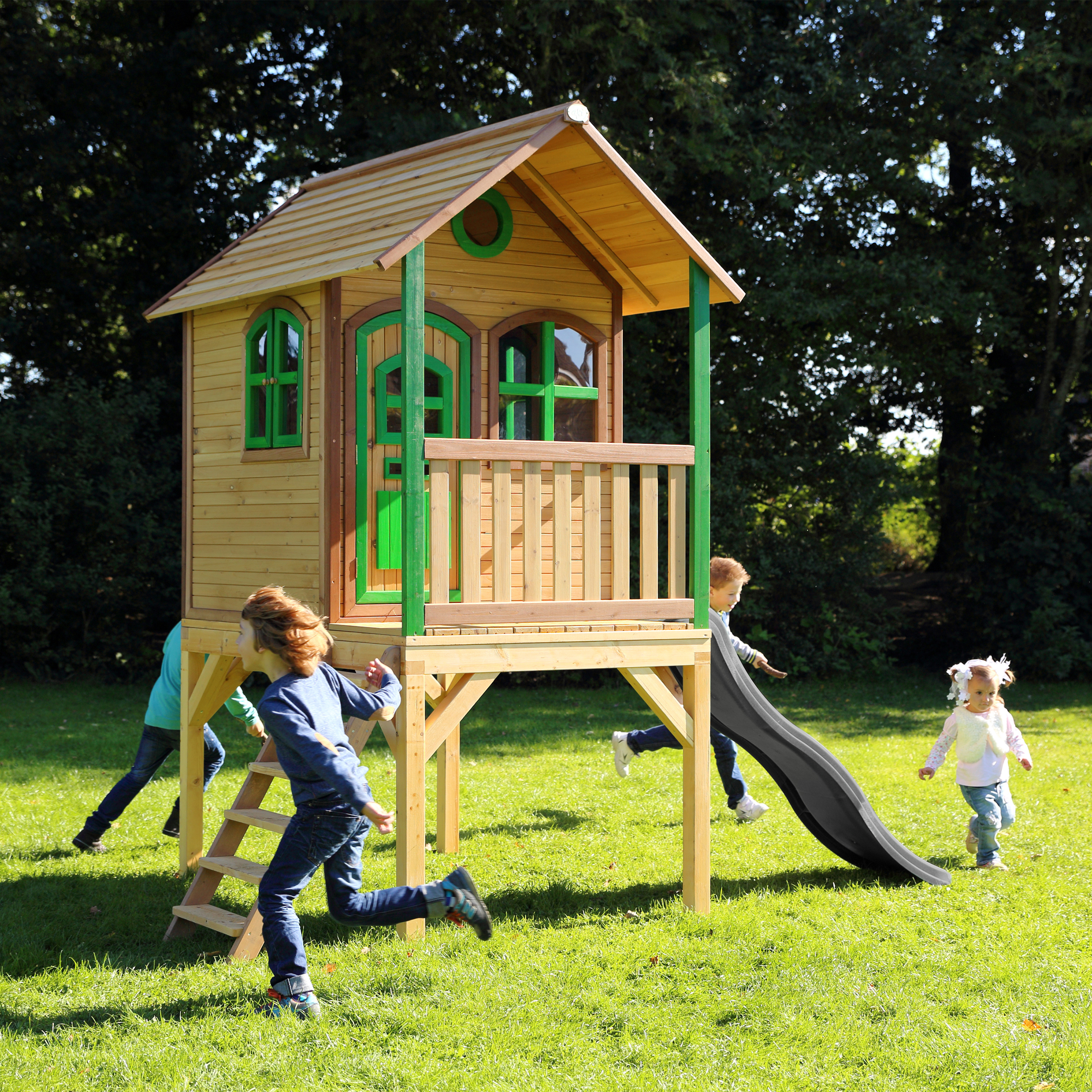 AXI Laura Playhouse Brown/Green - Grey Slide-8720365062179 AXI Laura Playhouse Brown/Green - Grey Slide