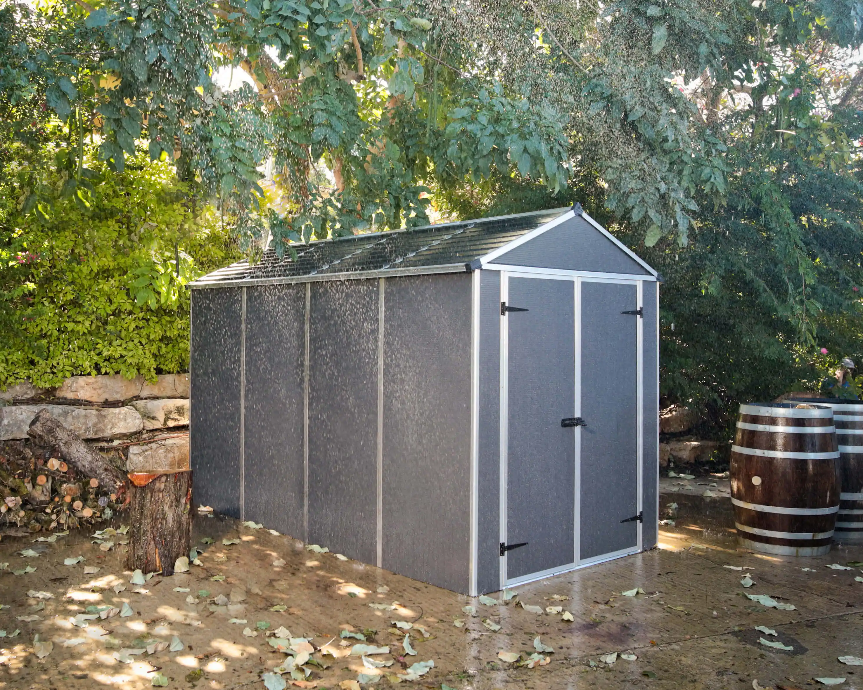 Canopia Rubicon 303X185X217 cm Ultra Duurzame openlucht Opslag Schuur voor tuin Donkergrijs-7290108603415 Canopia Rubicon 303X185X217 cm Ultra Duurzame openlucht Opslag Schuur voor tuin Donkergrijs