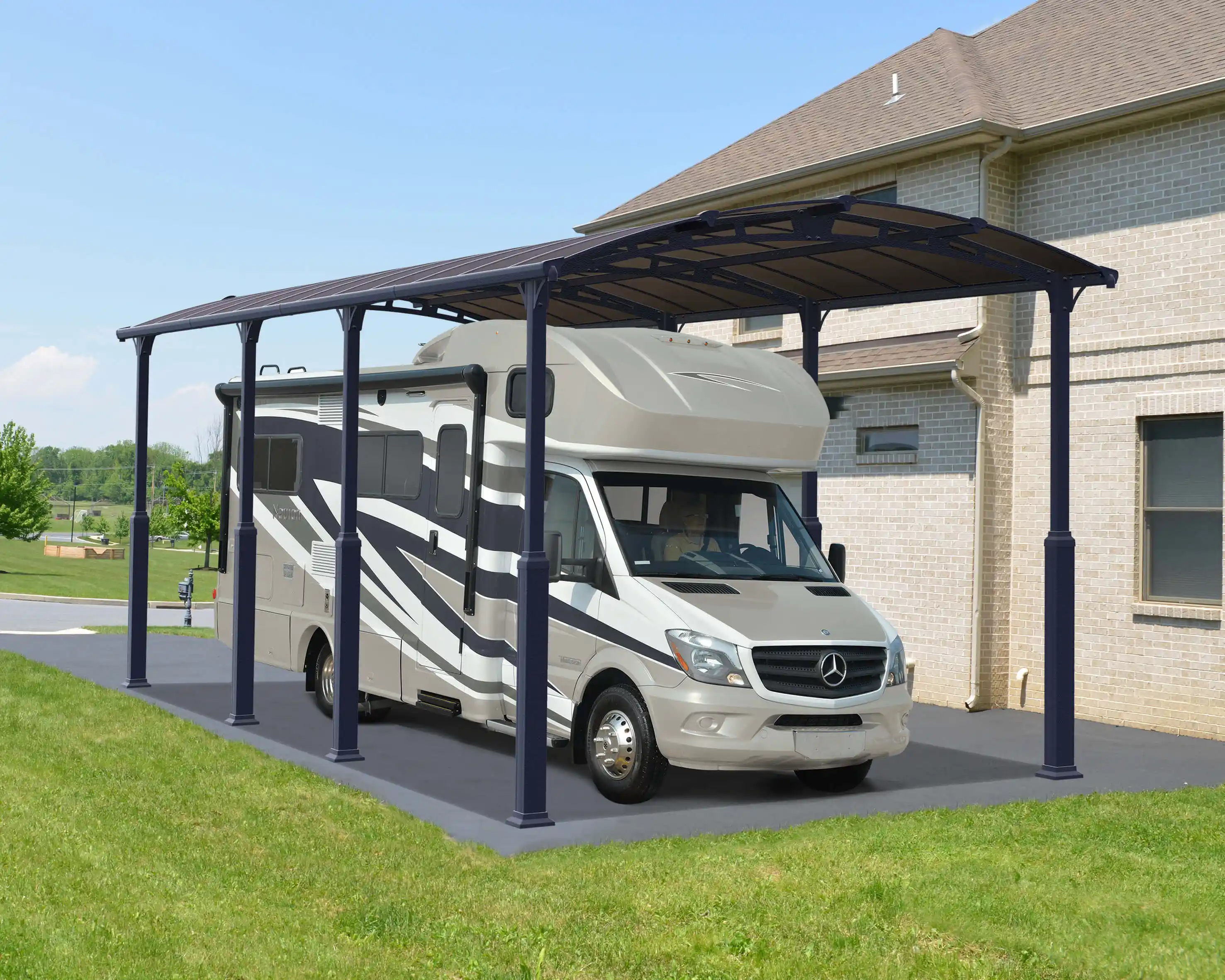 Canopia Alpine 863X360X307 cm RV Carport en Boothuis Donkergrijs Brons Canopia Alpine 863X360X307 cm RV Carport en Boothuis Donkergrijs Brons
