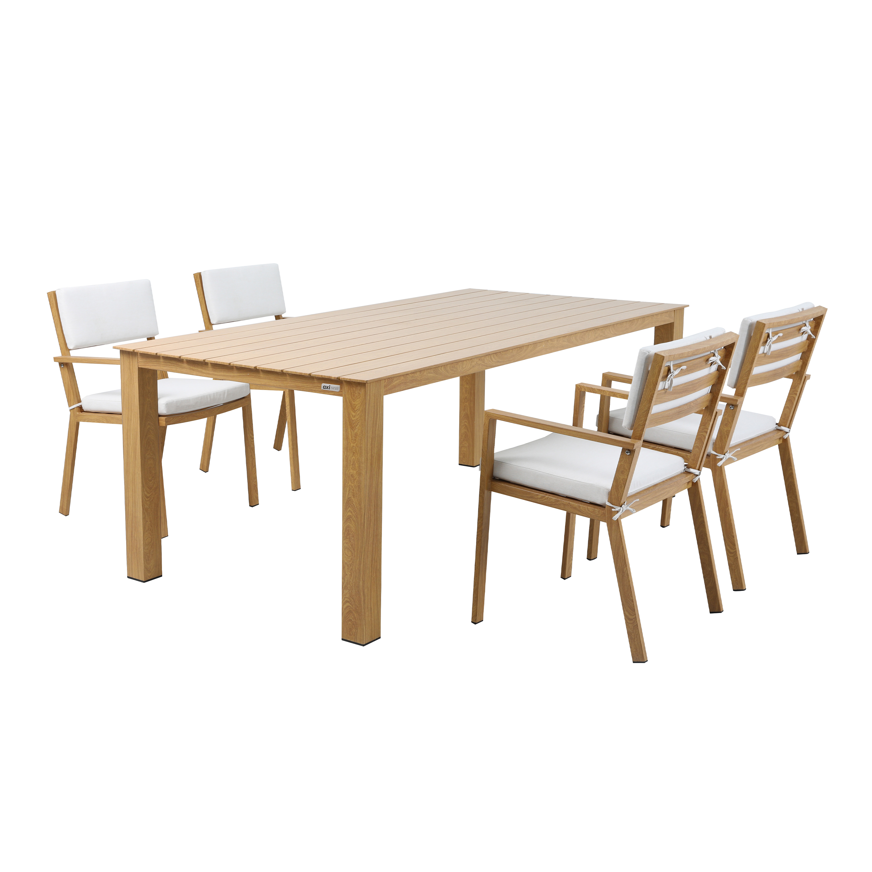 AXI Jada Tuinset met 6 stoelen Houtlook/beige