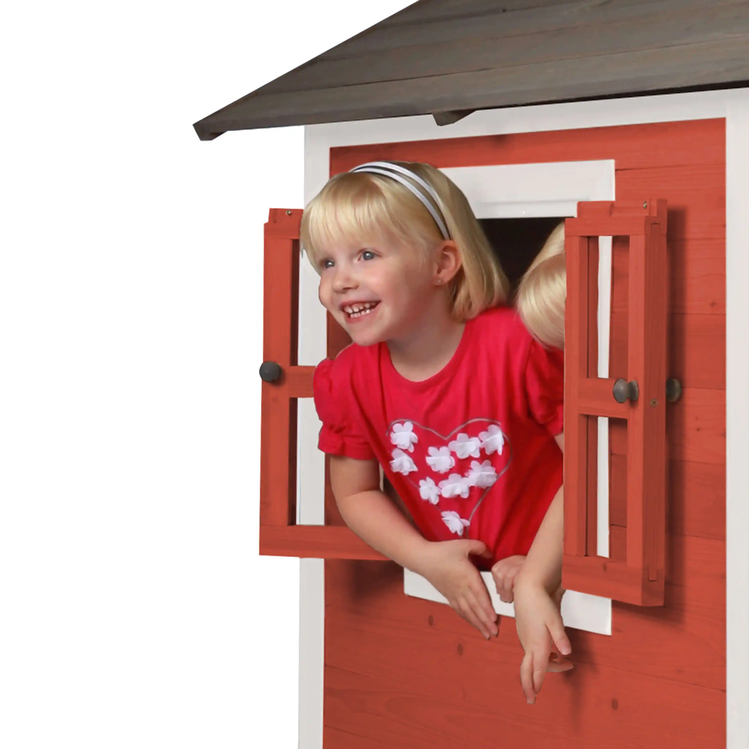 AXI Lodge XL Speelhuis Scandinavisch Rood - Rode Glijbaan