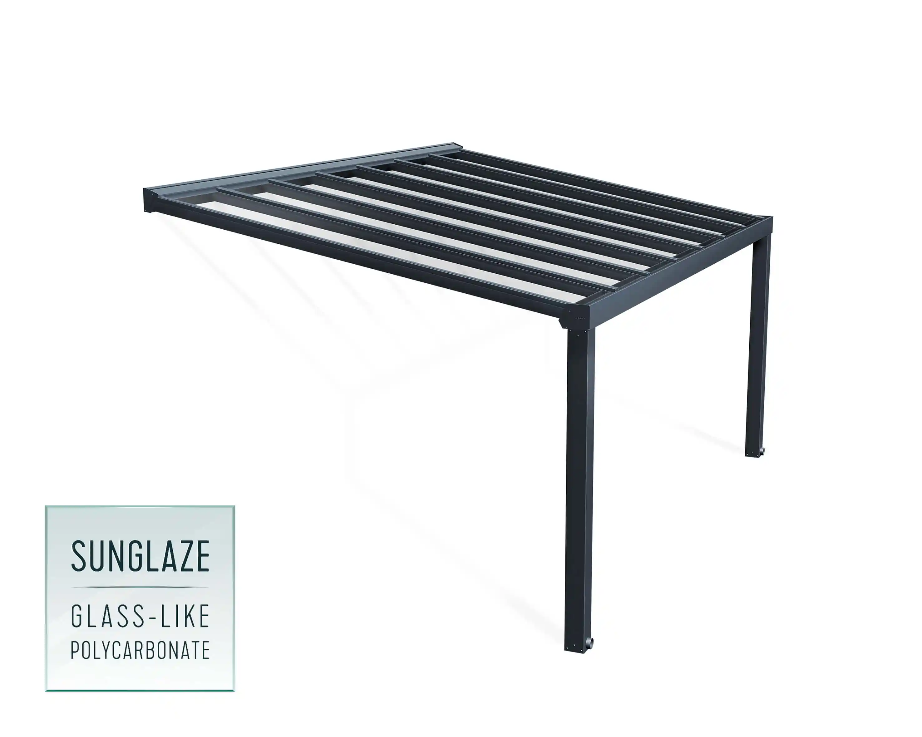 Canopia Stockholm 340X515 cm Terrasoverkapping Donkergrijs Helder-7290108137095 Canopia Stockholm 340X515 cm Terrasoverkapping Donkergrijs Helder