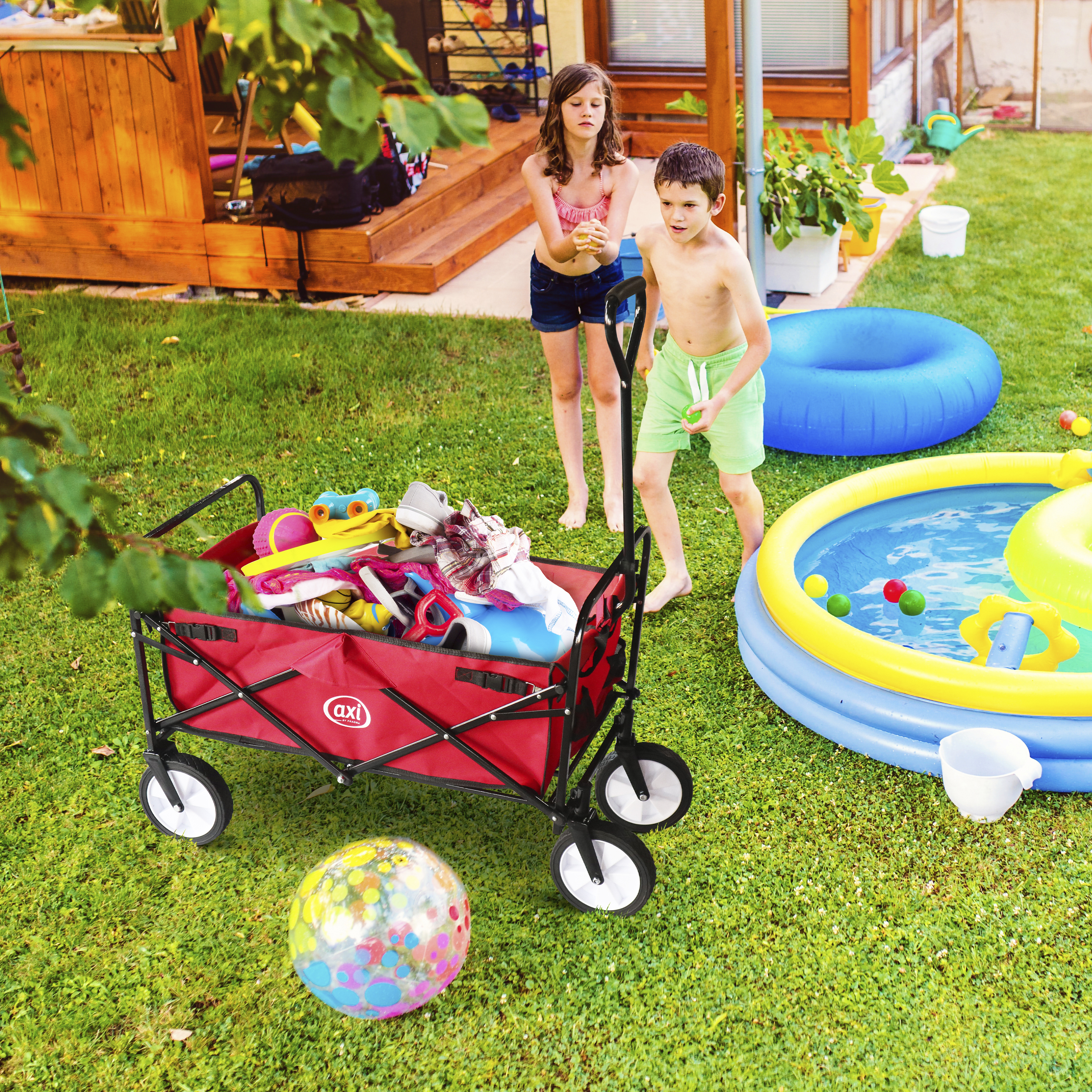 AXI AB100 Foldable Beach Wagon - Red