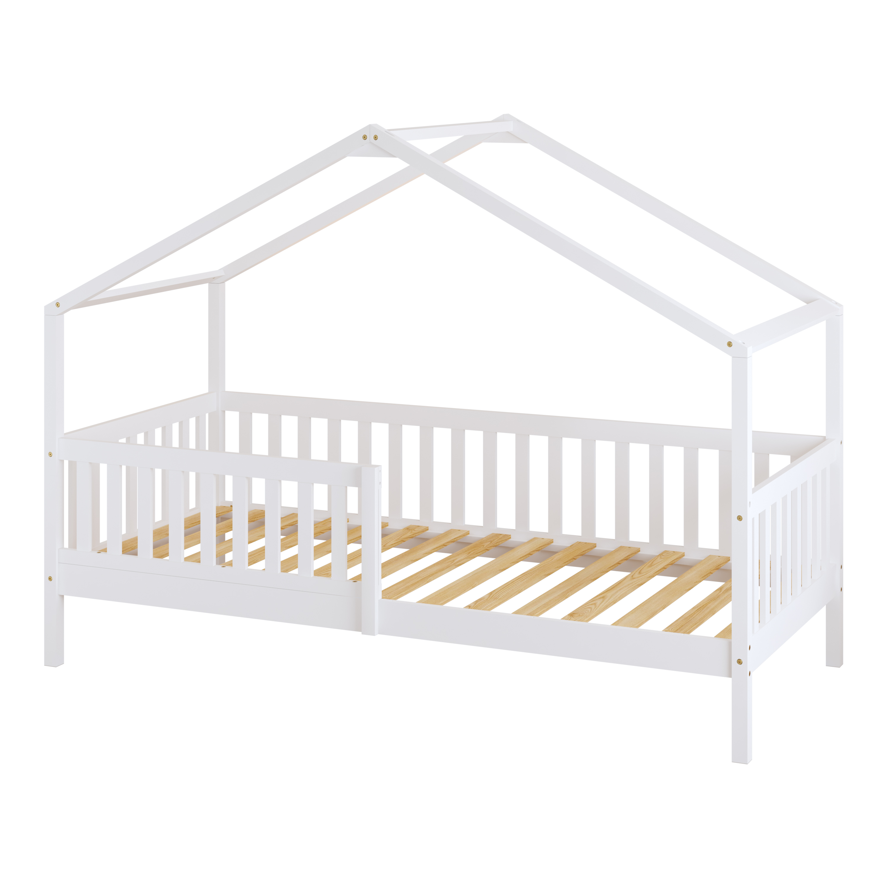 Sunny Kae House Bed with Guardrail White – Without Mattress