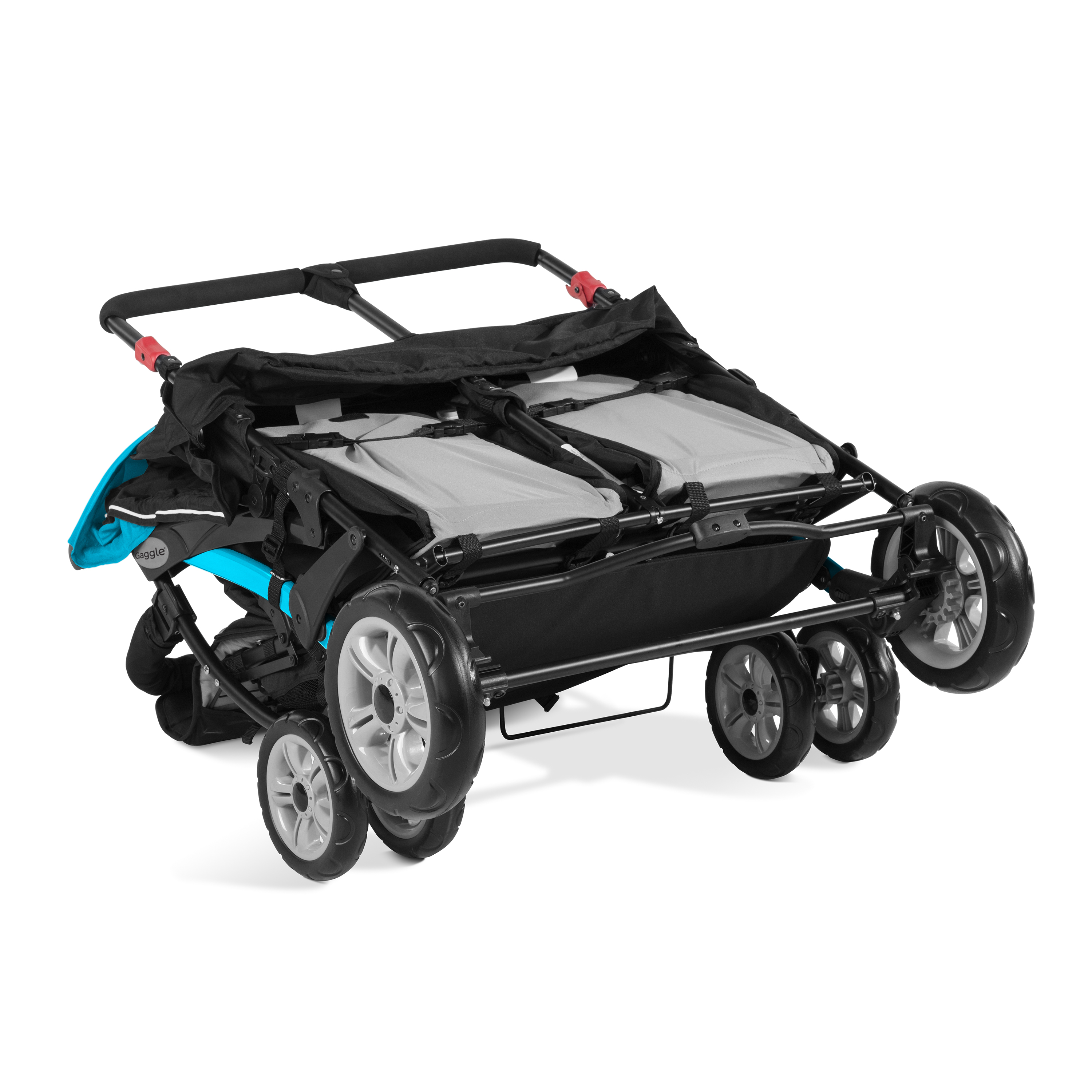 Gaggle Compass 4x4 quad kinderwagen / buggy voor 4 kinderen in turquoise