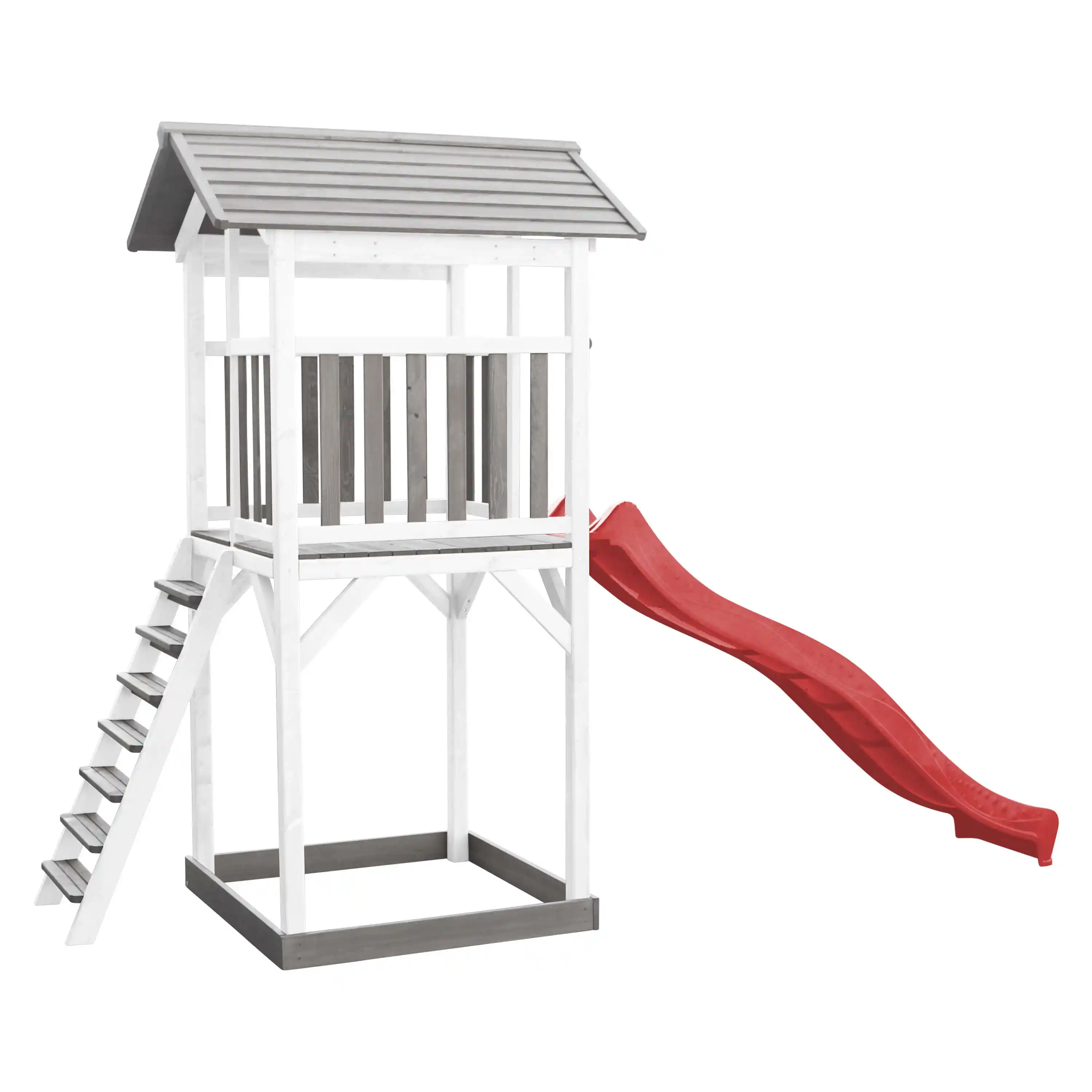 AXI Beach Tower Speeltoren Grijs/wit - Rode Glijbaan