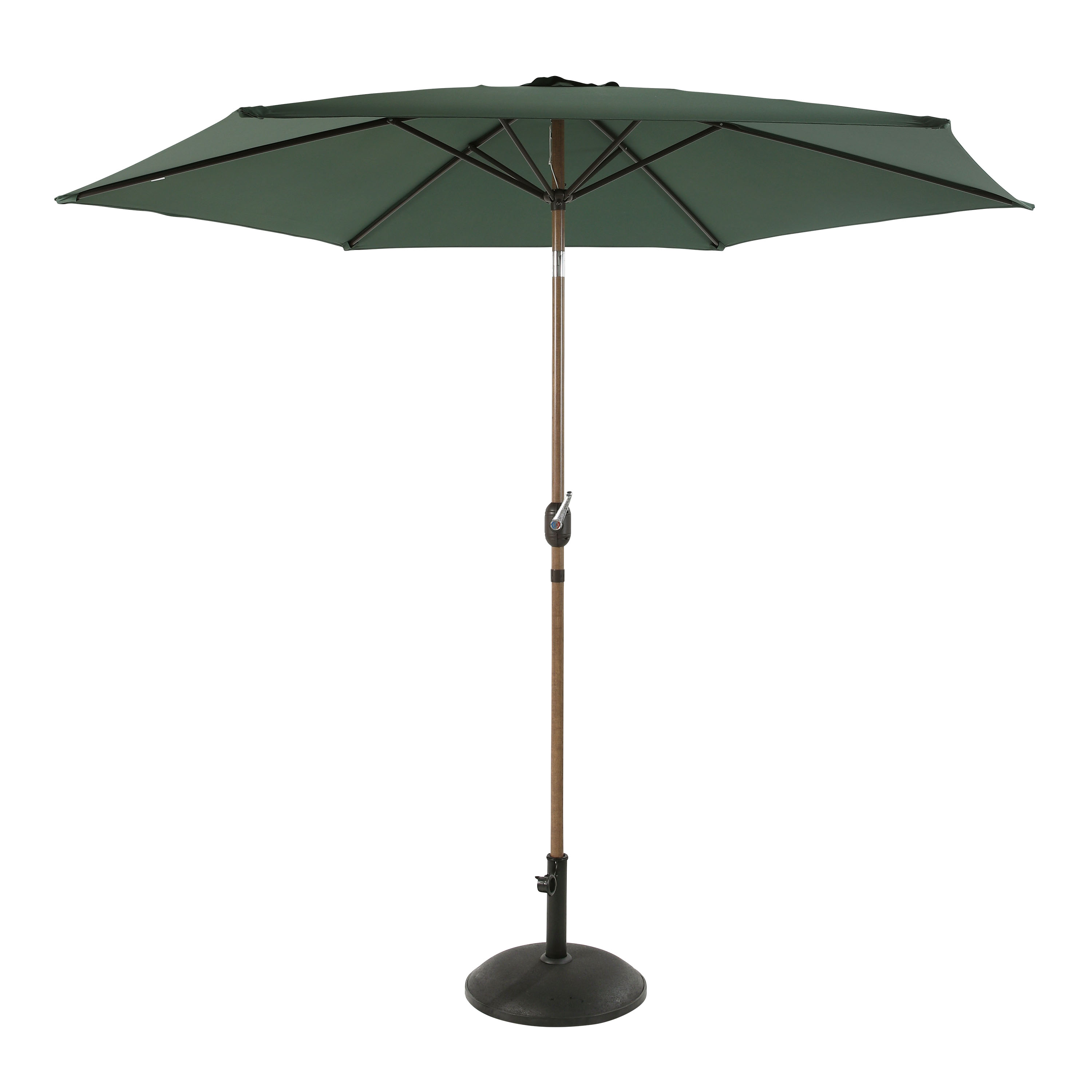 AXI Noor Centre Pole Parasol Ø 300cm incl. parasol base Oak-look/Green