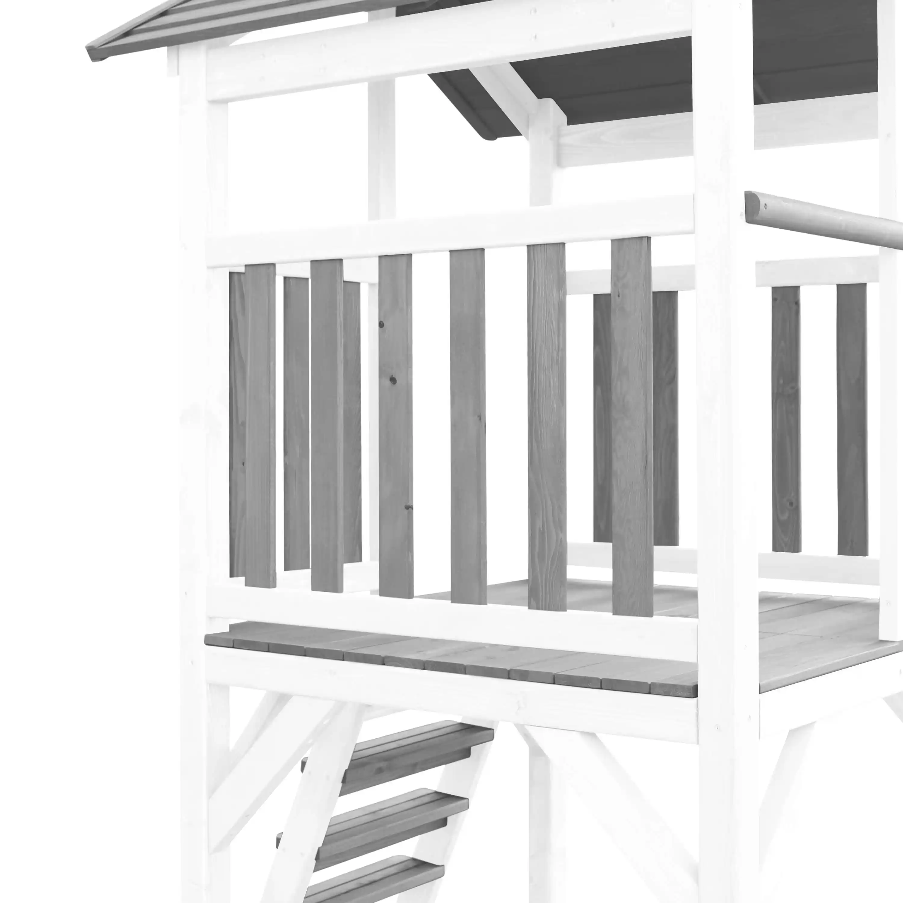 AXI Beach Tower Speeltoren met Klimrek en Summer Nestschommel Grijs/wit - Paarse glijbaan