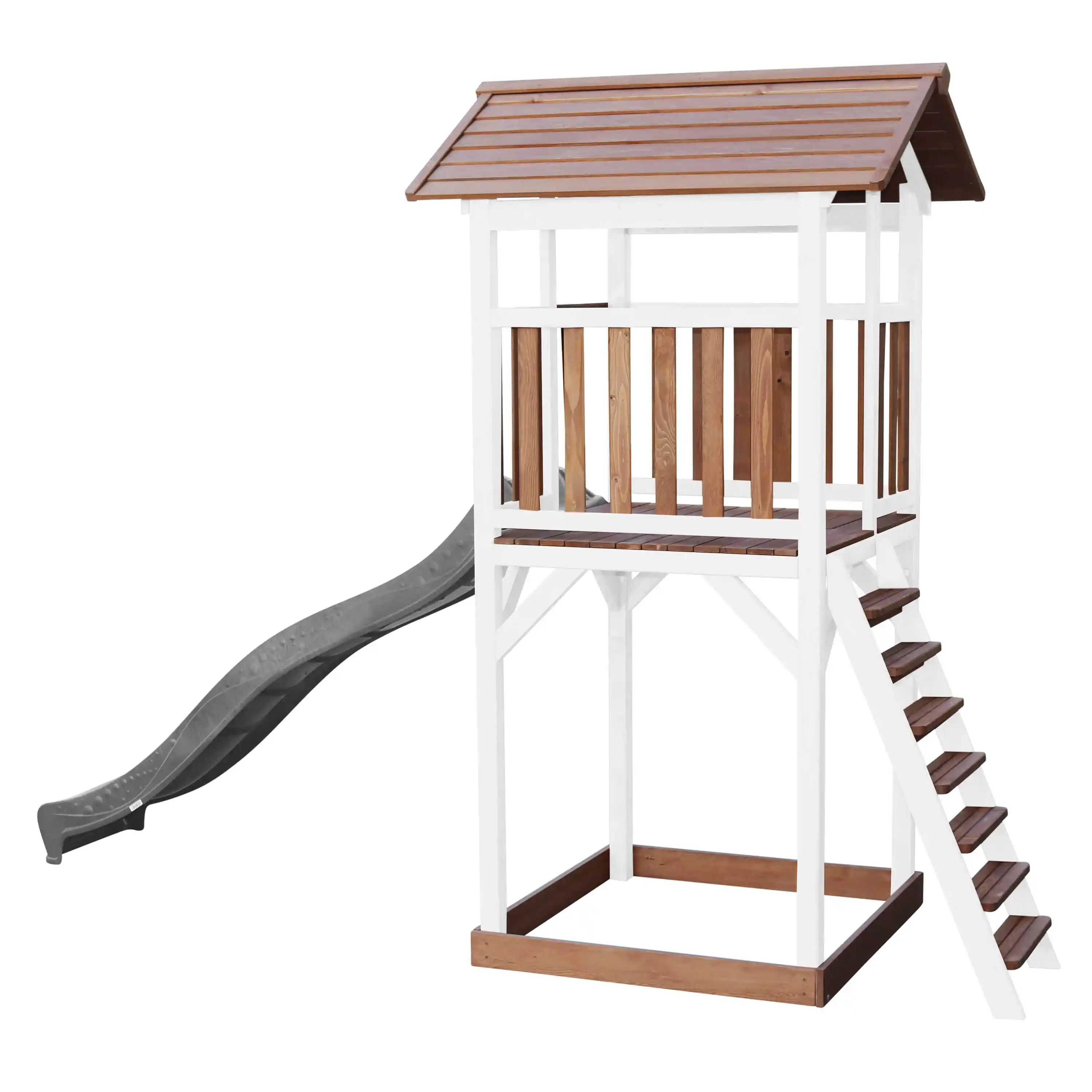 AXI Beach Tower Speeltoren Bruin/wit - Grijze Glijbaan