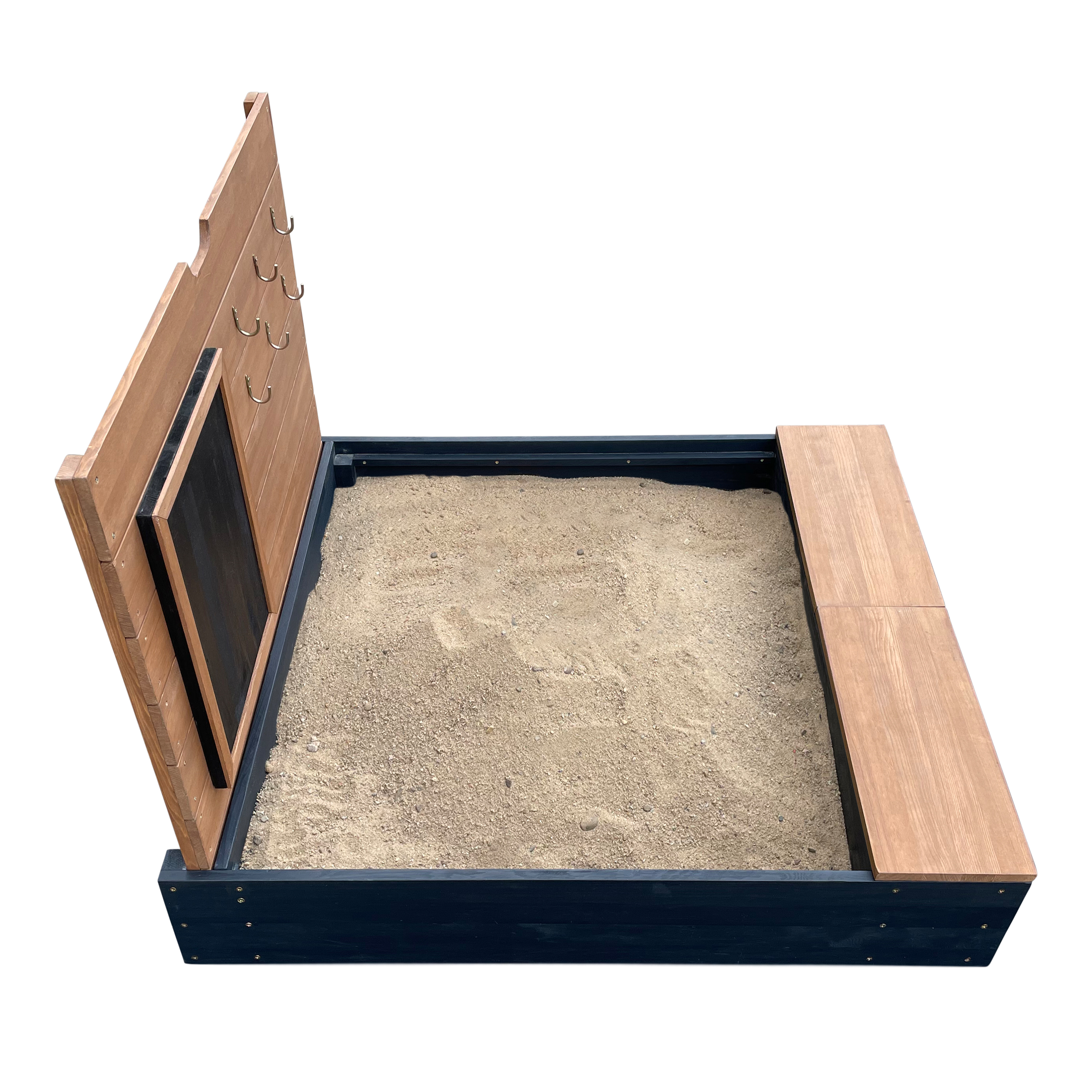 AXI Mandy Sandbox with Storage and Lid - 100 x 90 cm - Anthracite/Brown