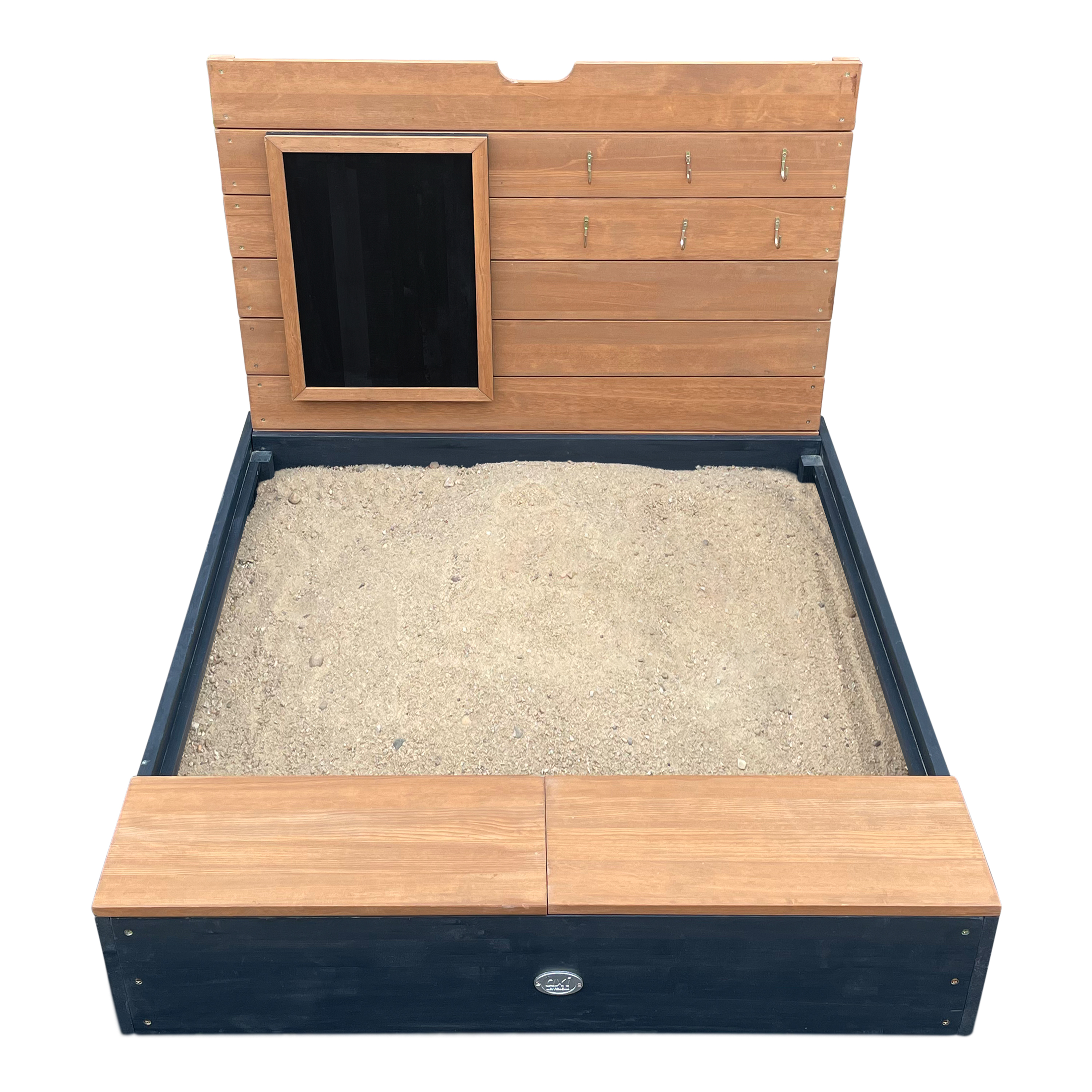 AXI Mandy Sandbox with Storage and Lid - 100 x 90 cm - Anthracite/Brown