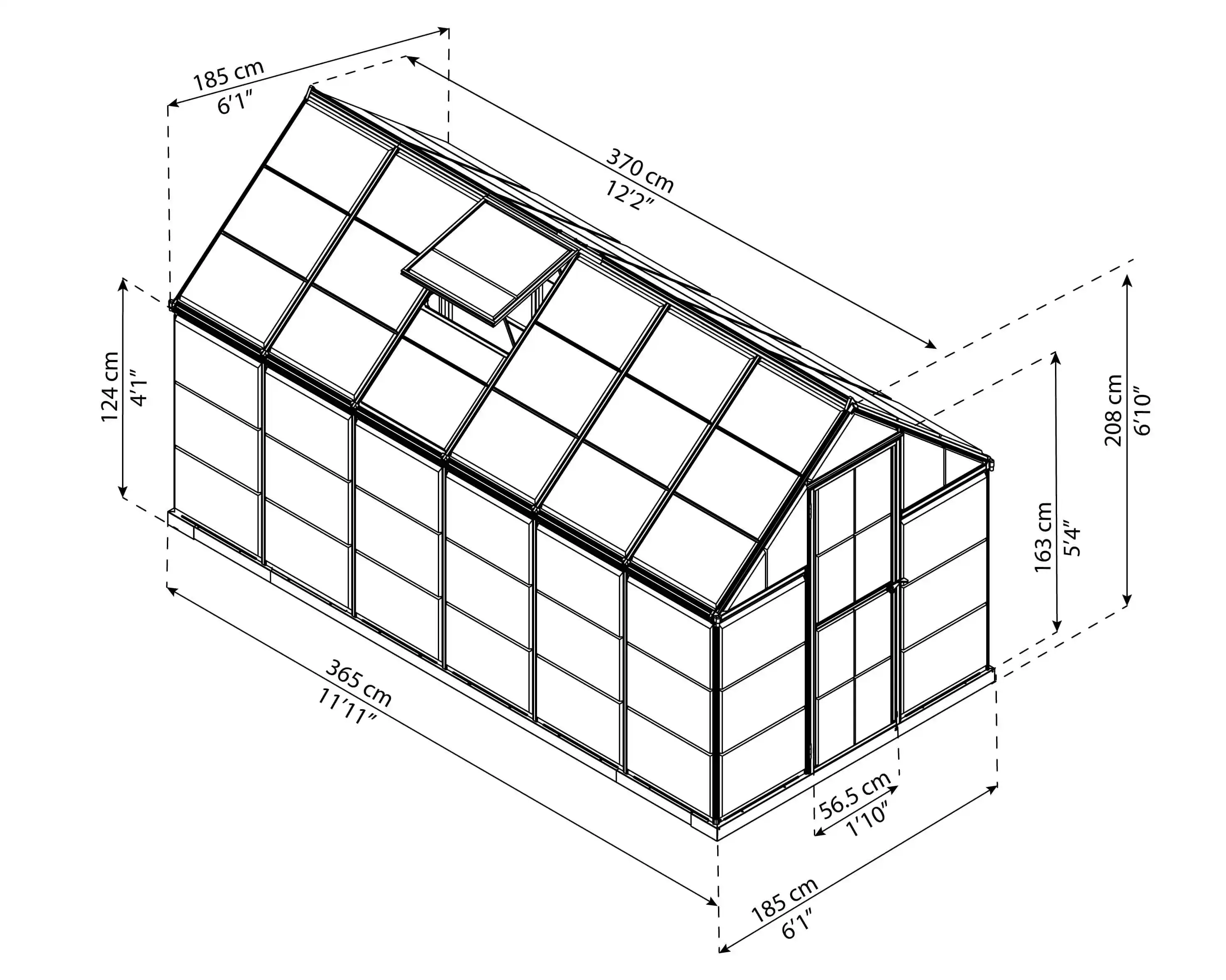 Canopia Harmony 370X185X208 cm Tuinkas Zilver Helder-7290103111199 Canopia Harmony 370X185X208 cm Tuinkas Zilver Helder
