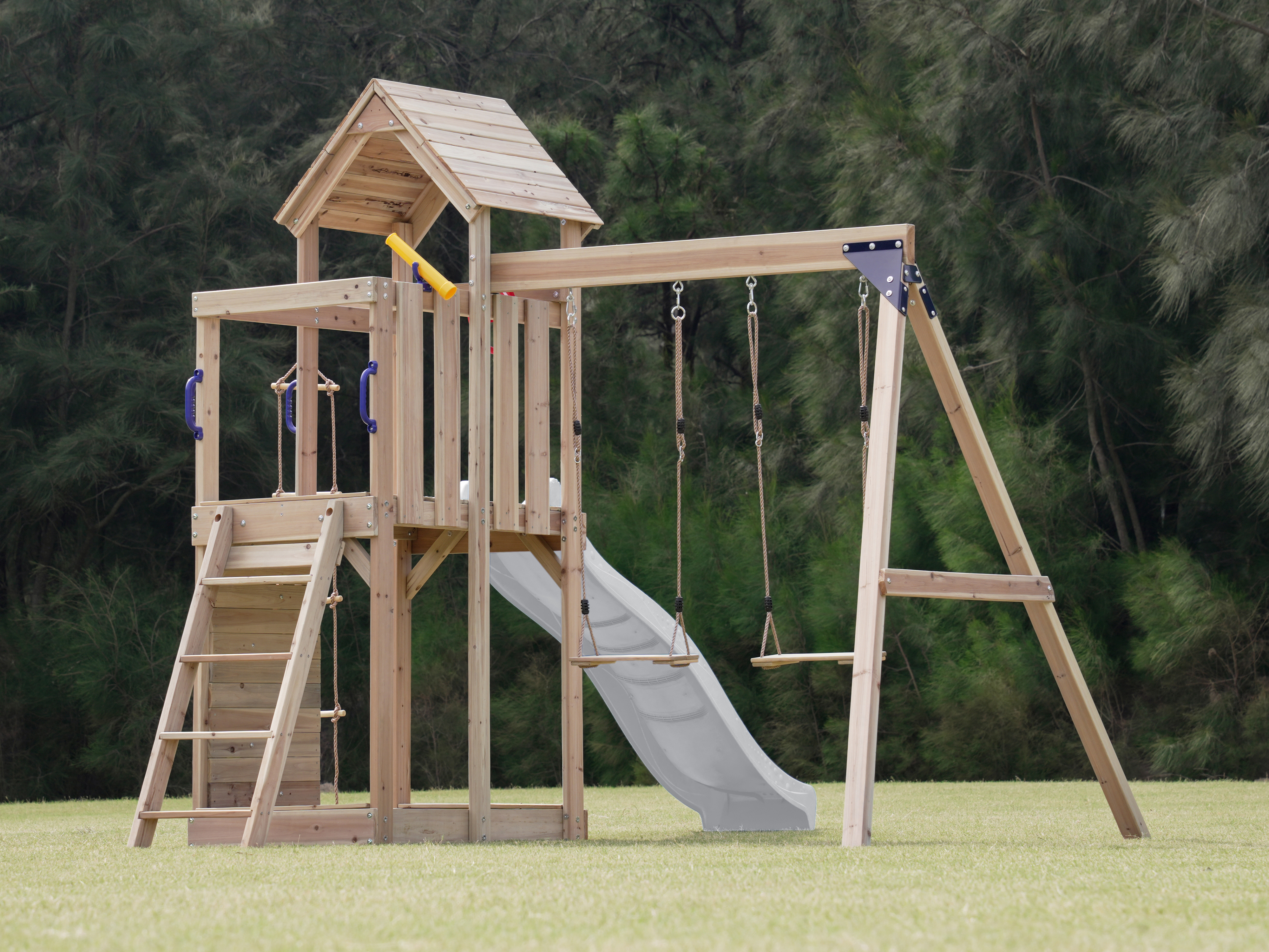 AXI Moos Climbing Frame with Double Swing Set - White Slide-8720365064531 AXI Moos Climbing Frame with Double Swing Set - White Slide