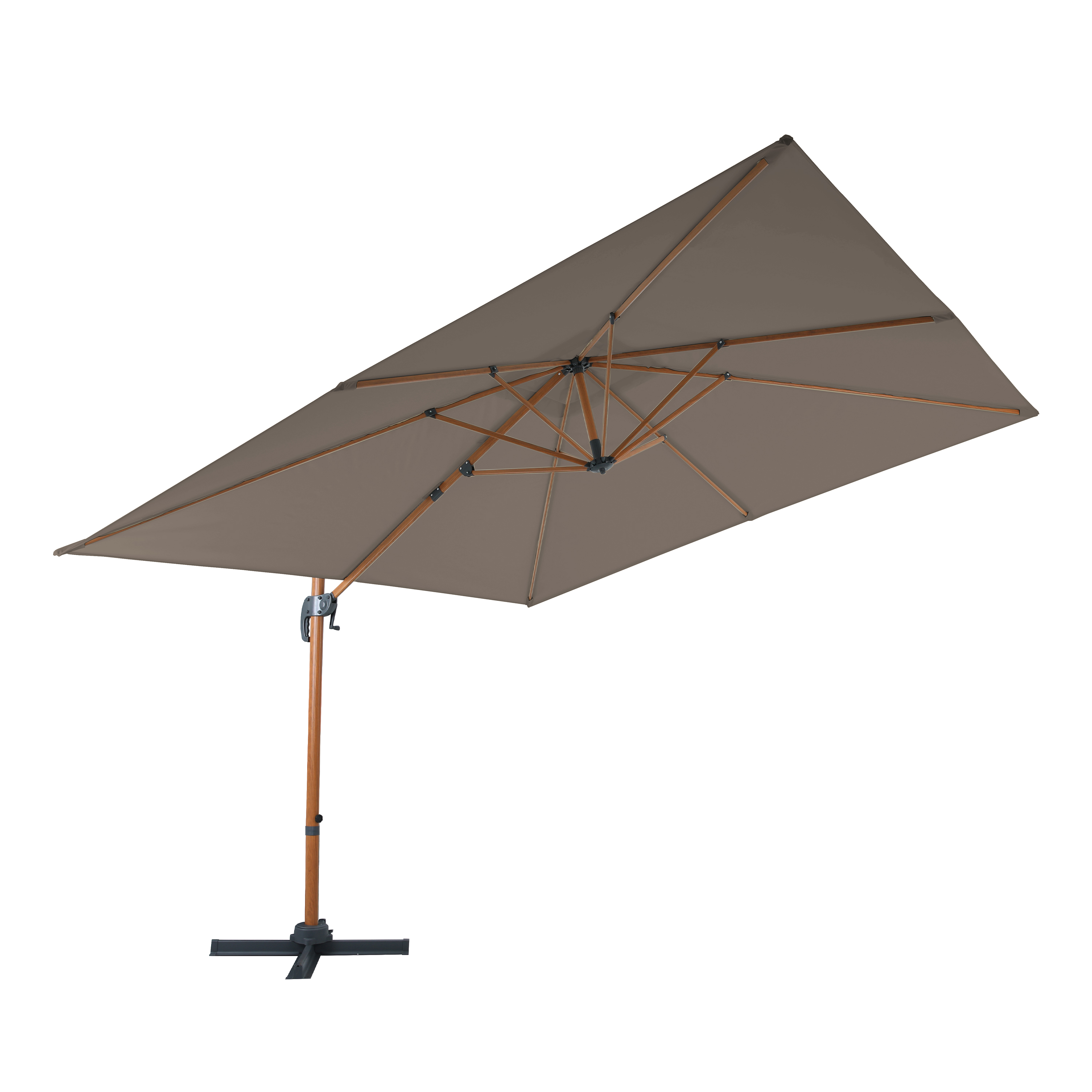 AXI Nima Zweefparasol 300x300 Houtlook/taupe 