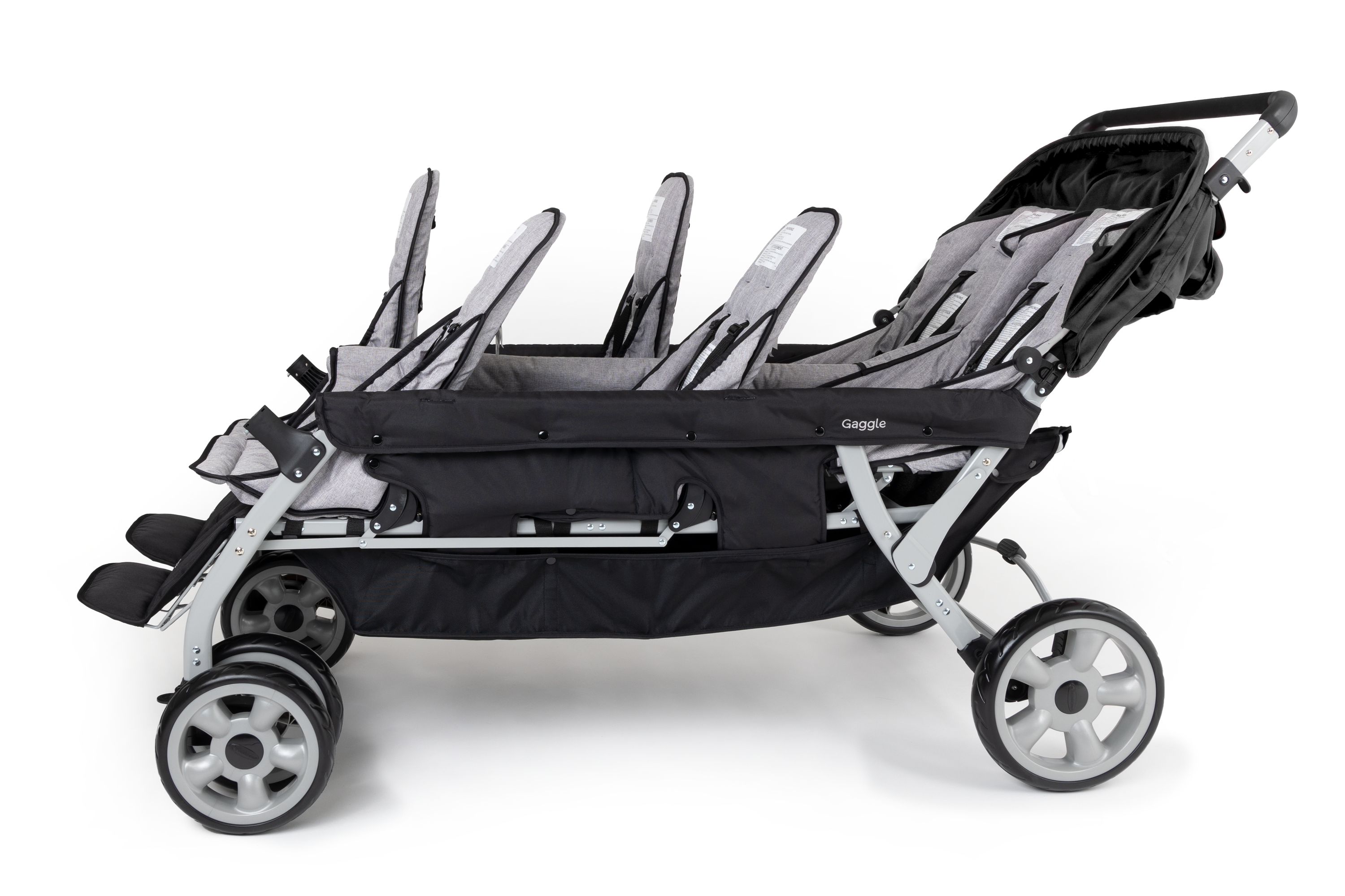 Gaggle Jamboree opvouwbare kinderwagen / buggy voor 6 kinderen in zwart