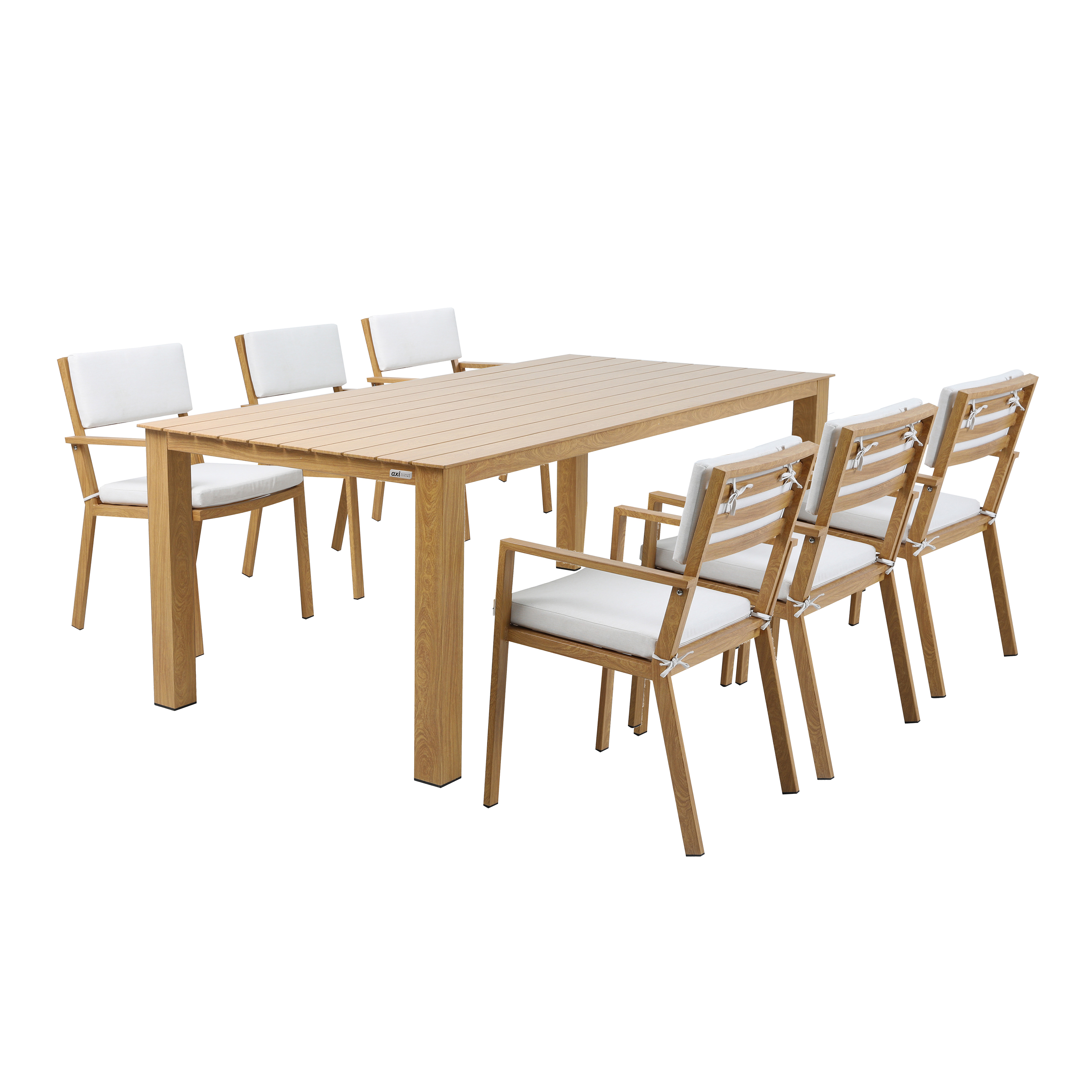 AXI Jada Garden set with 6 Chairs Wood-look/beige