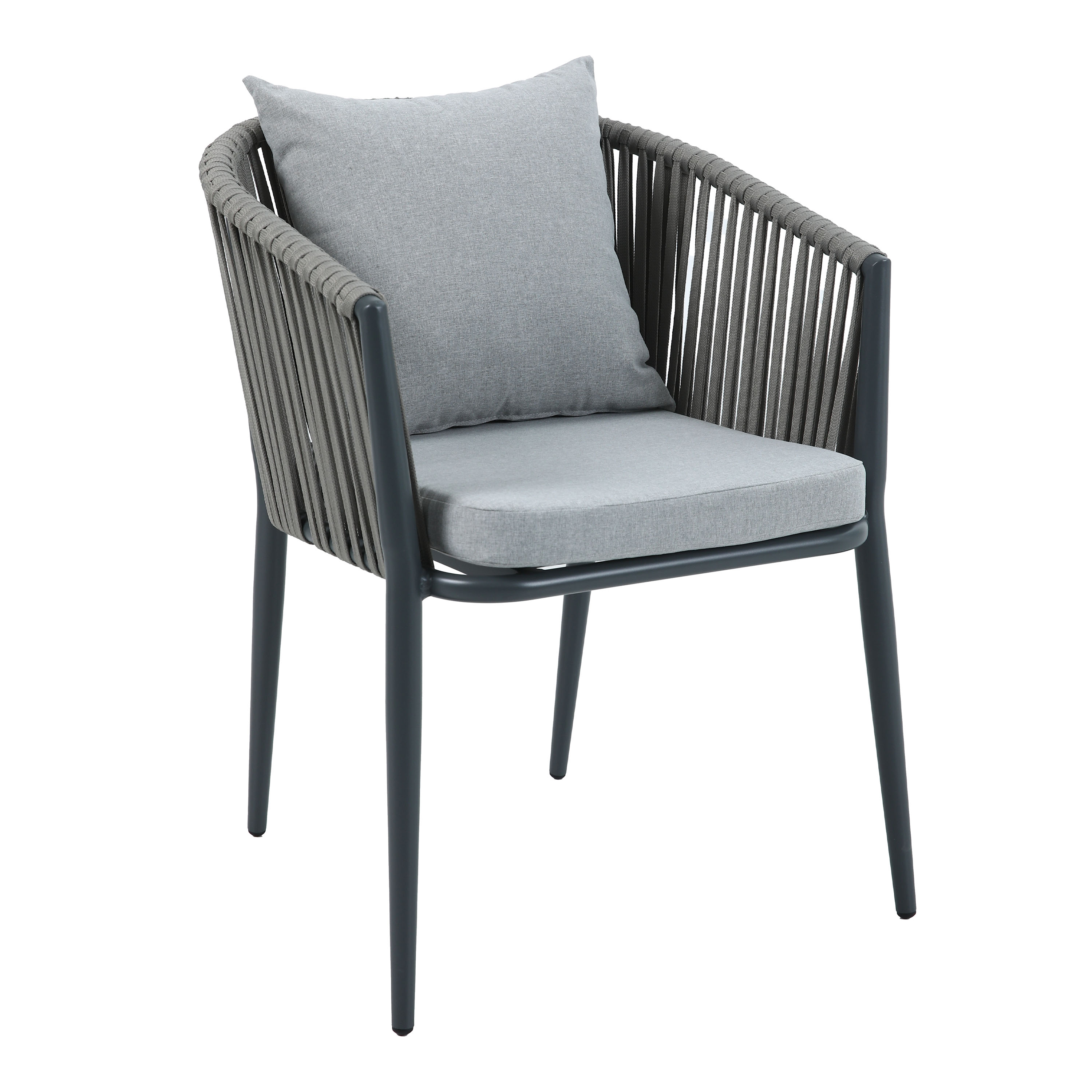 AXI Chay Garden Set with 8 Chairs – Antraciet with Polywood in Wood Effect