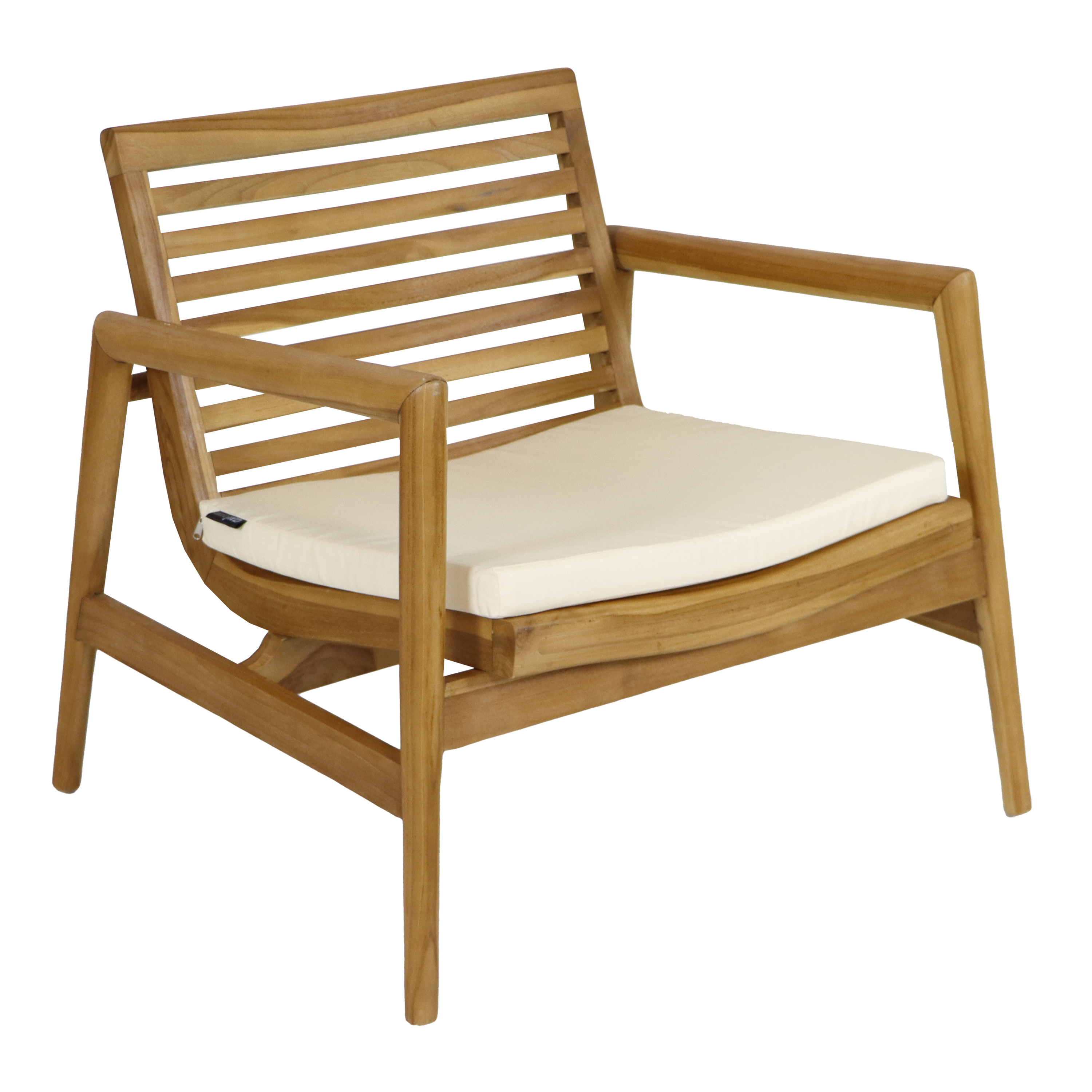 AXI June Lounge Set 4-piece with bench. table & 2 chairs - Teak/Cream