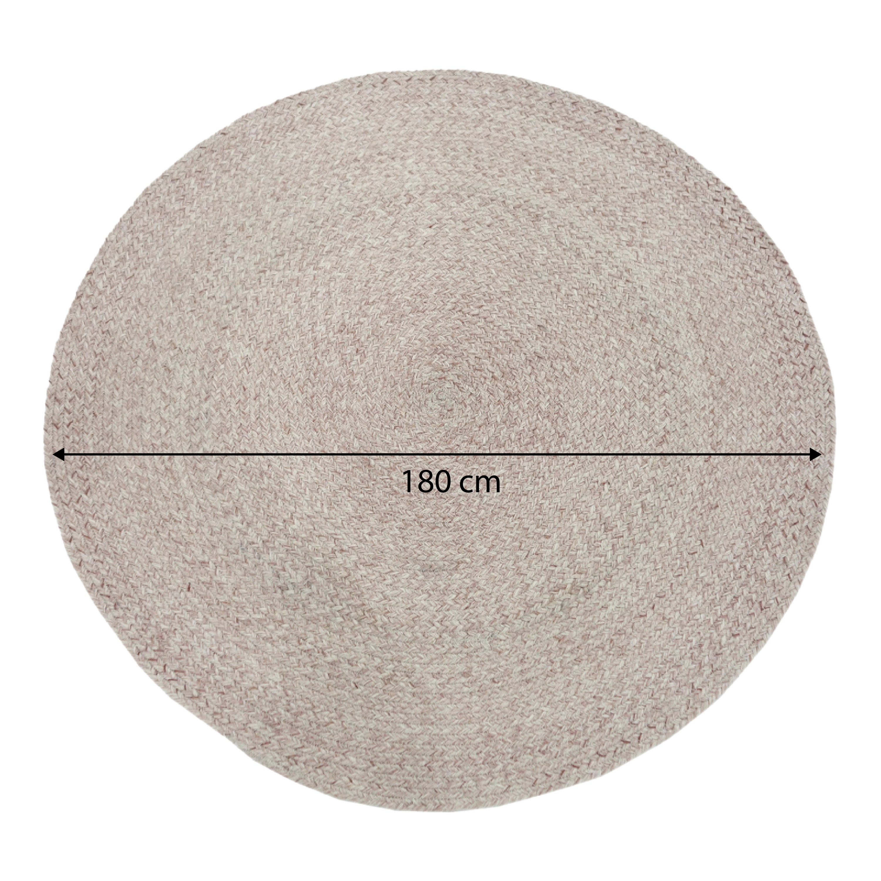 AXI Corfu Outdoor Rug – Round – Ø 180 cm – Beige / Rosé