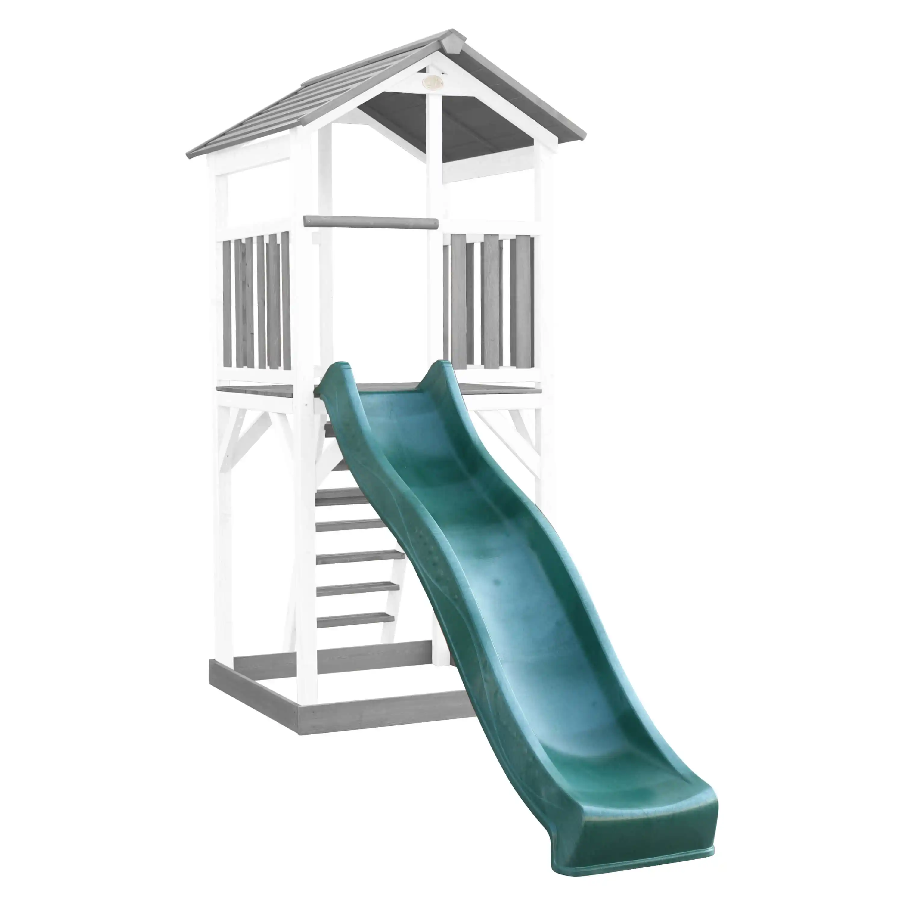 AXI Beach Tower Speeltoren Grijs/wit - Groene Glijbaan