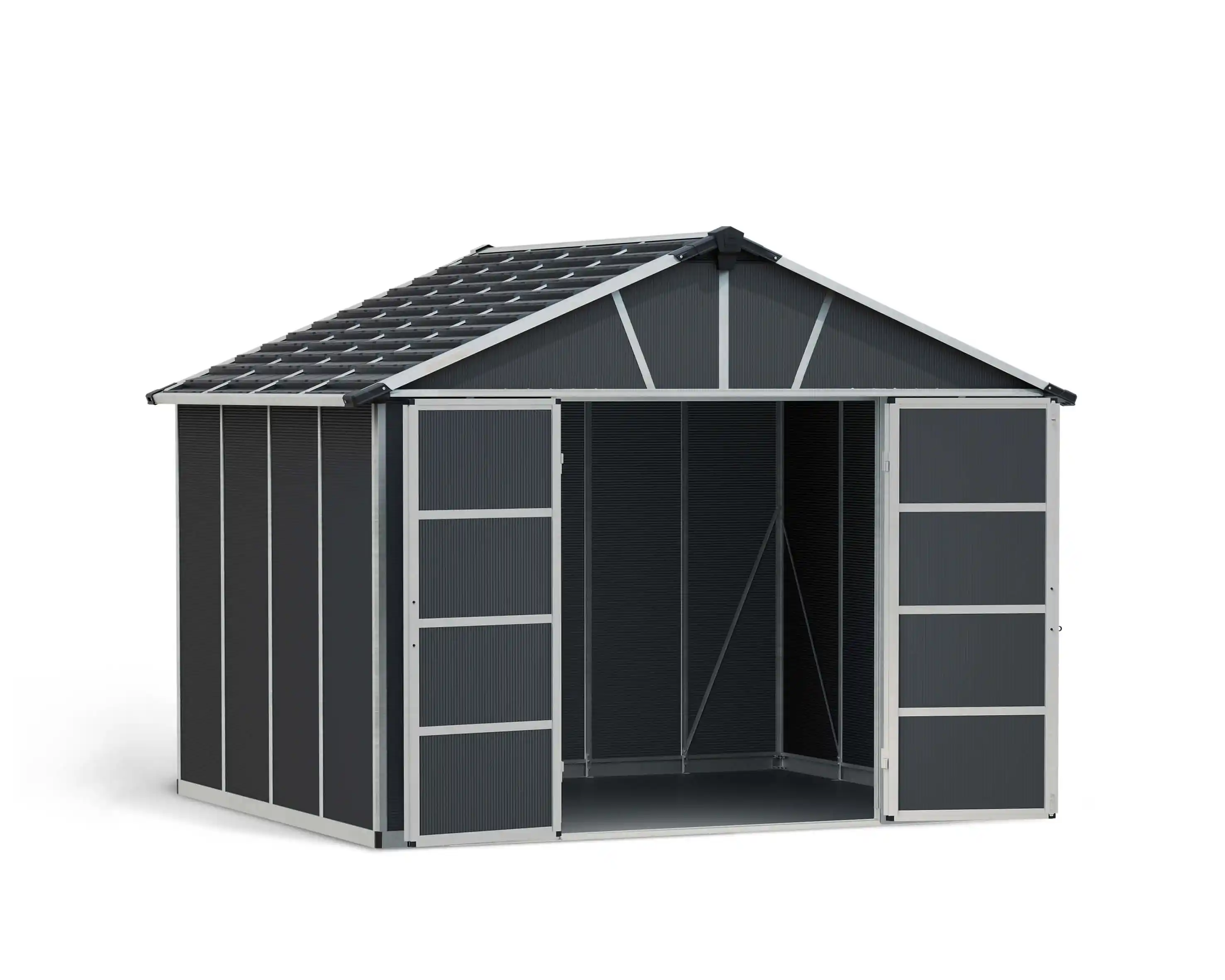 Canopia Yukon grote 271X332 cm schuur met vloer Donkergrijs-7290108137309 Canopia Yukon grote 271X332 cm schuur met vloer Donkergrijs
