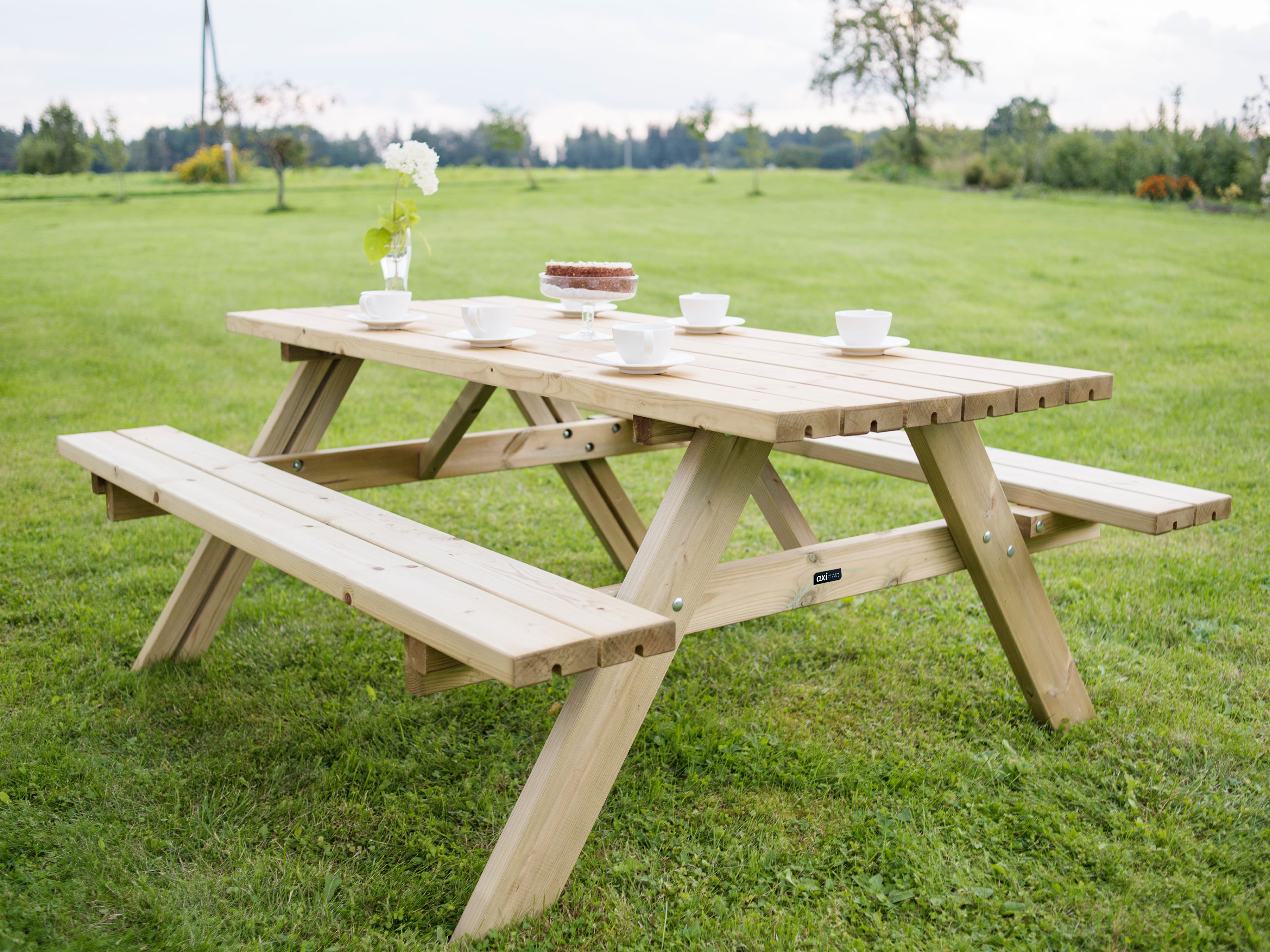 AXI Julie Picknicktafel van hout Klassiek 177 x 154 cm - Naturel