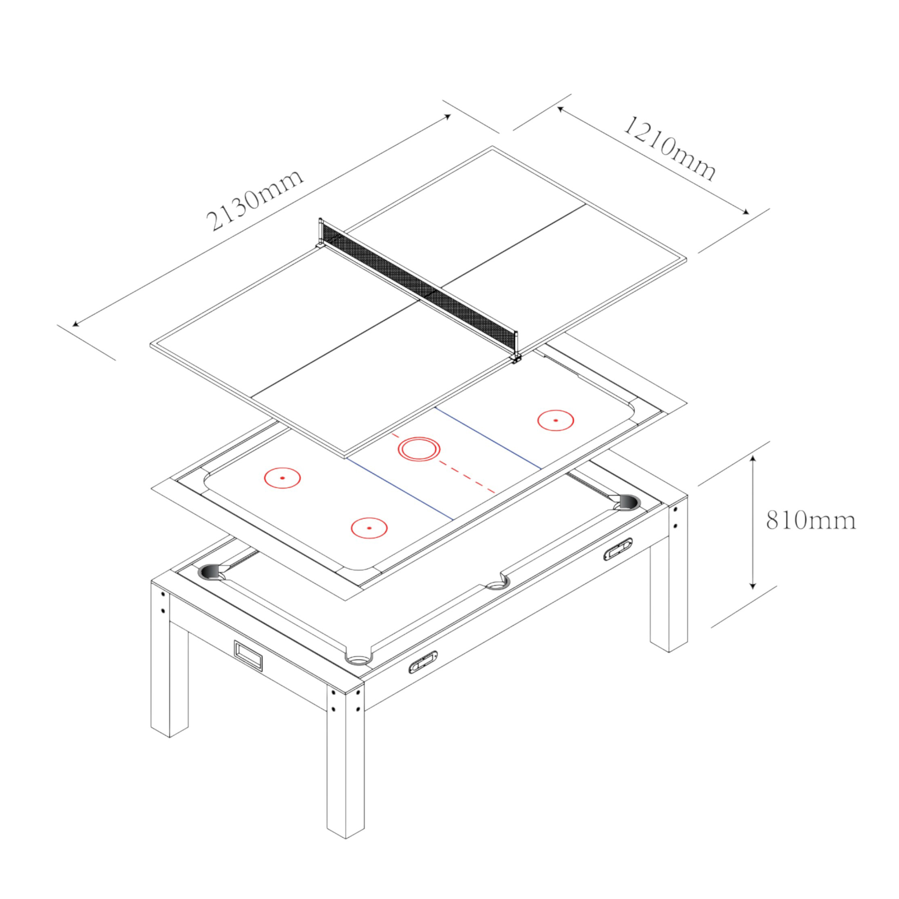 Cougar Ultimate Pro 4-in-1 Multi Games Table 7ft