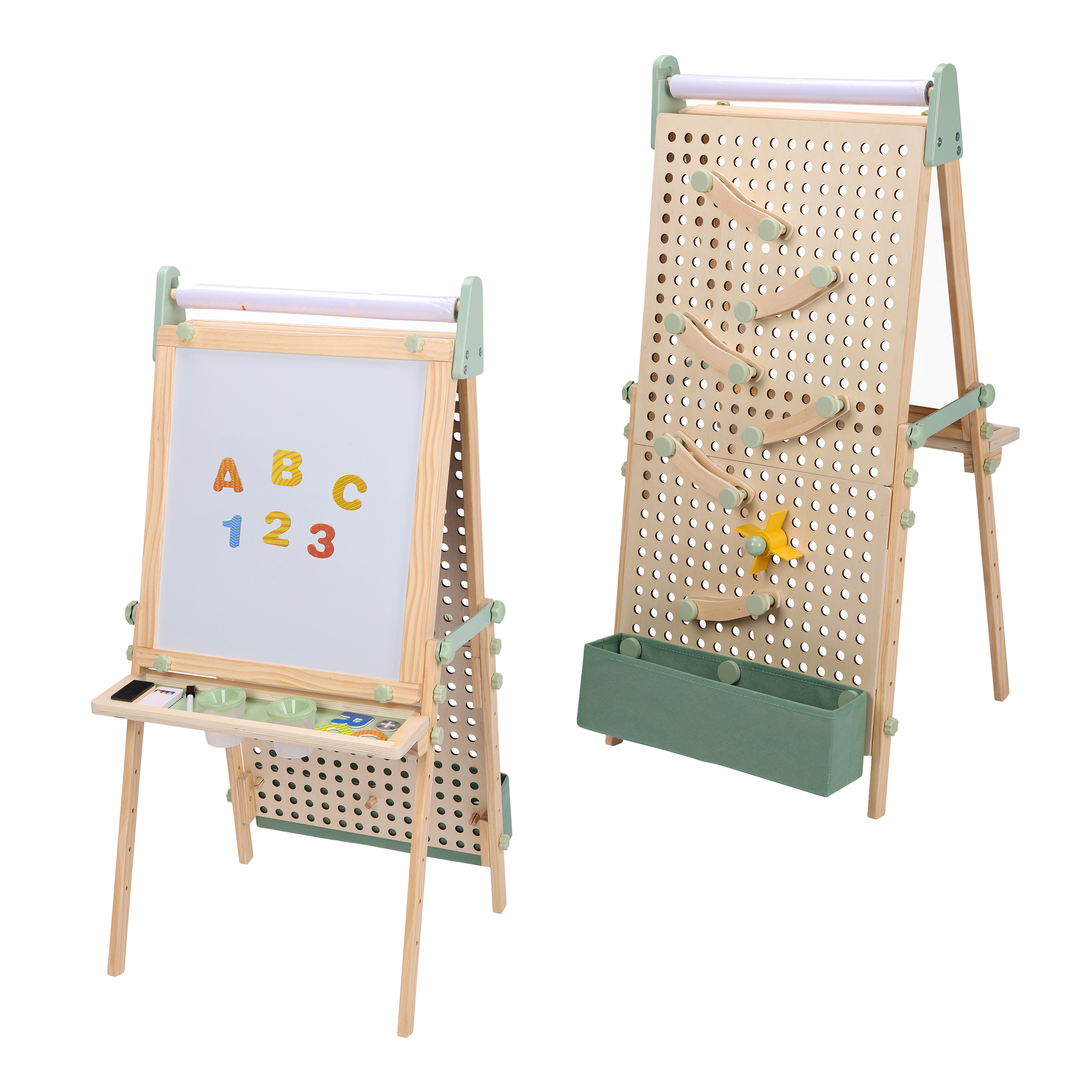 Sunny Mika Activity Easel with Pegboard - Natural Brown