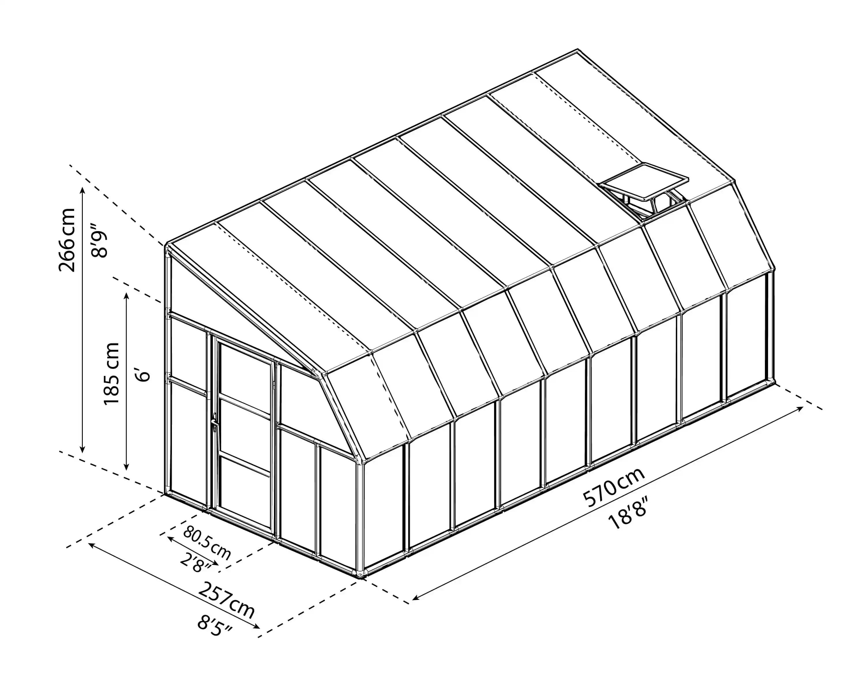 Canopia Sun Room 570X257 cm veranda en Solarium Wit Helder