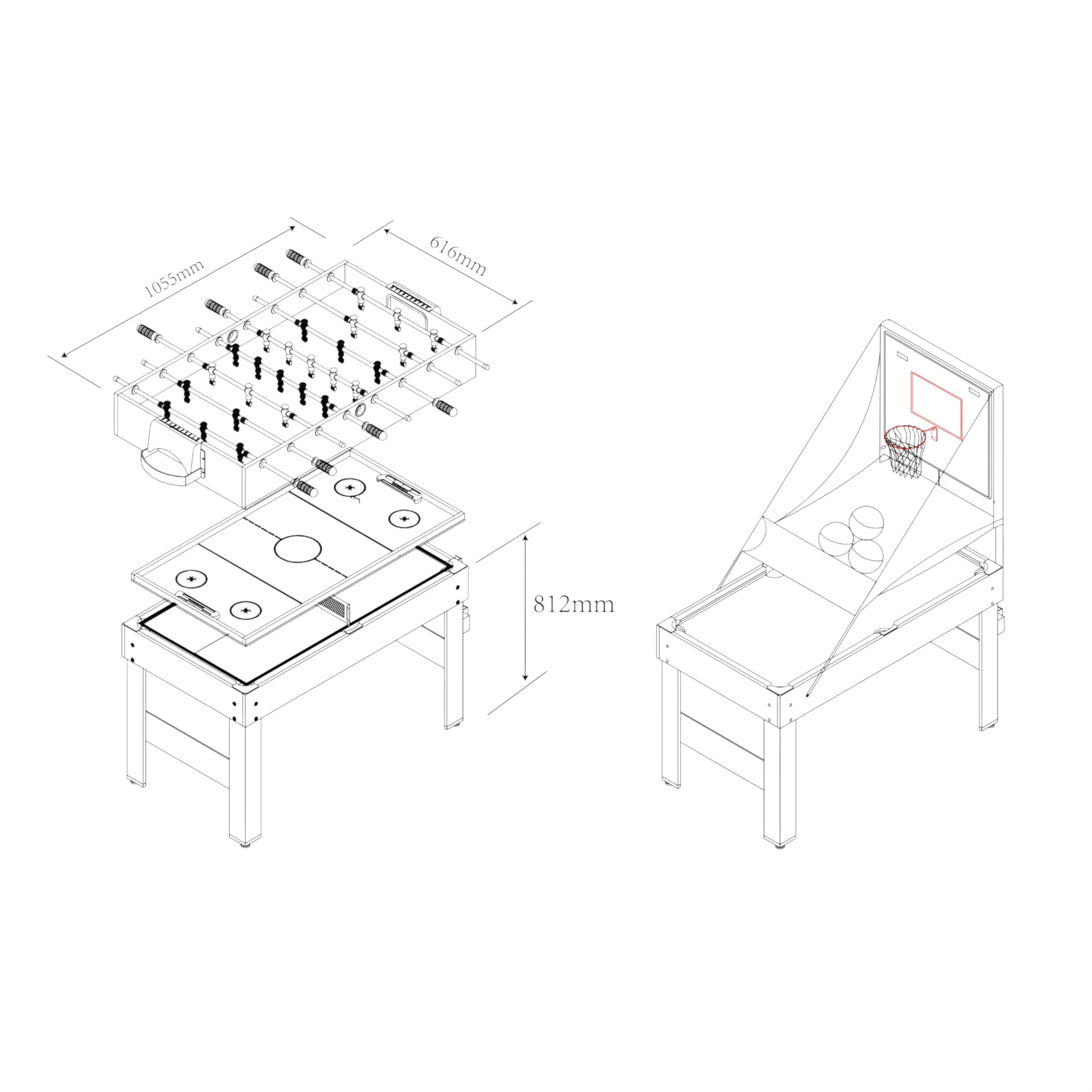 Cougar Arcade 5-in-1 Multi Games Table 4ft