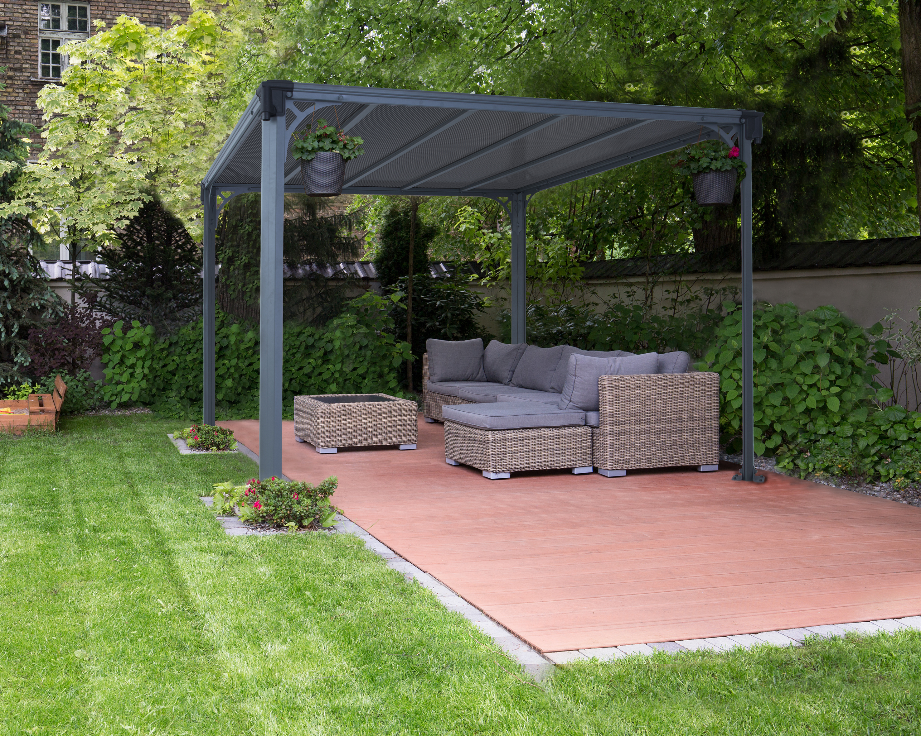 Canopia Milano 309X309 cm tuinpaviljoen Donkergrijs Brons