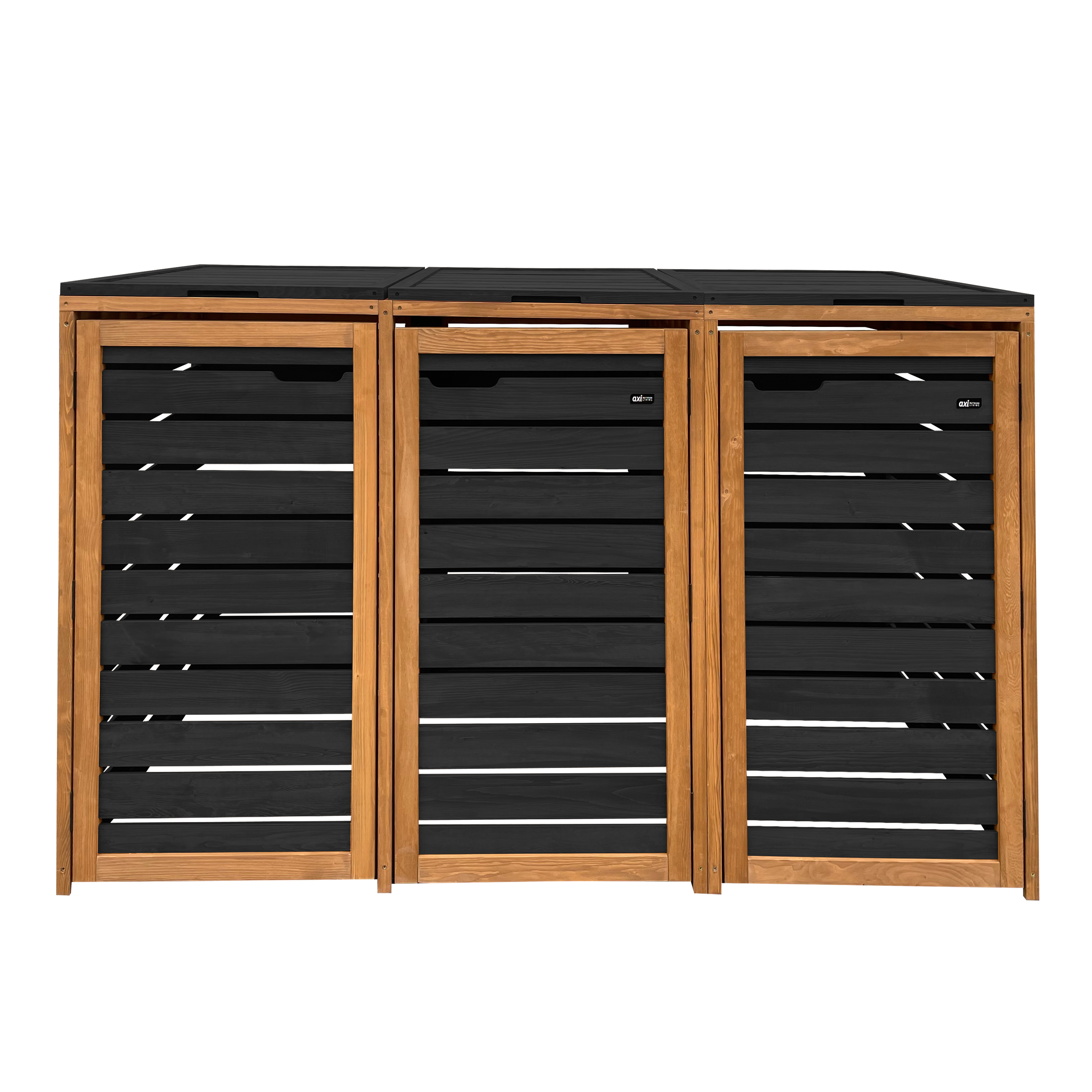 AXI Lex Wooden Bin Storage Black/Brown - 3 bins