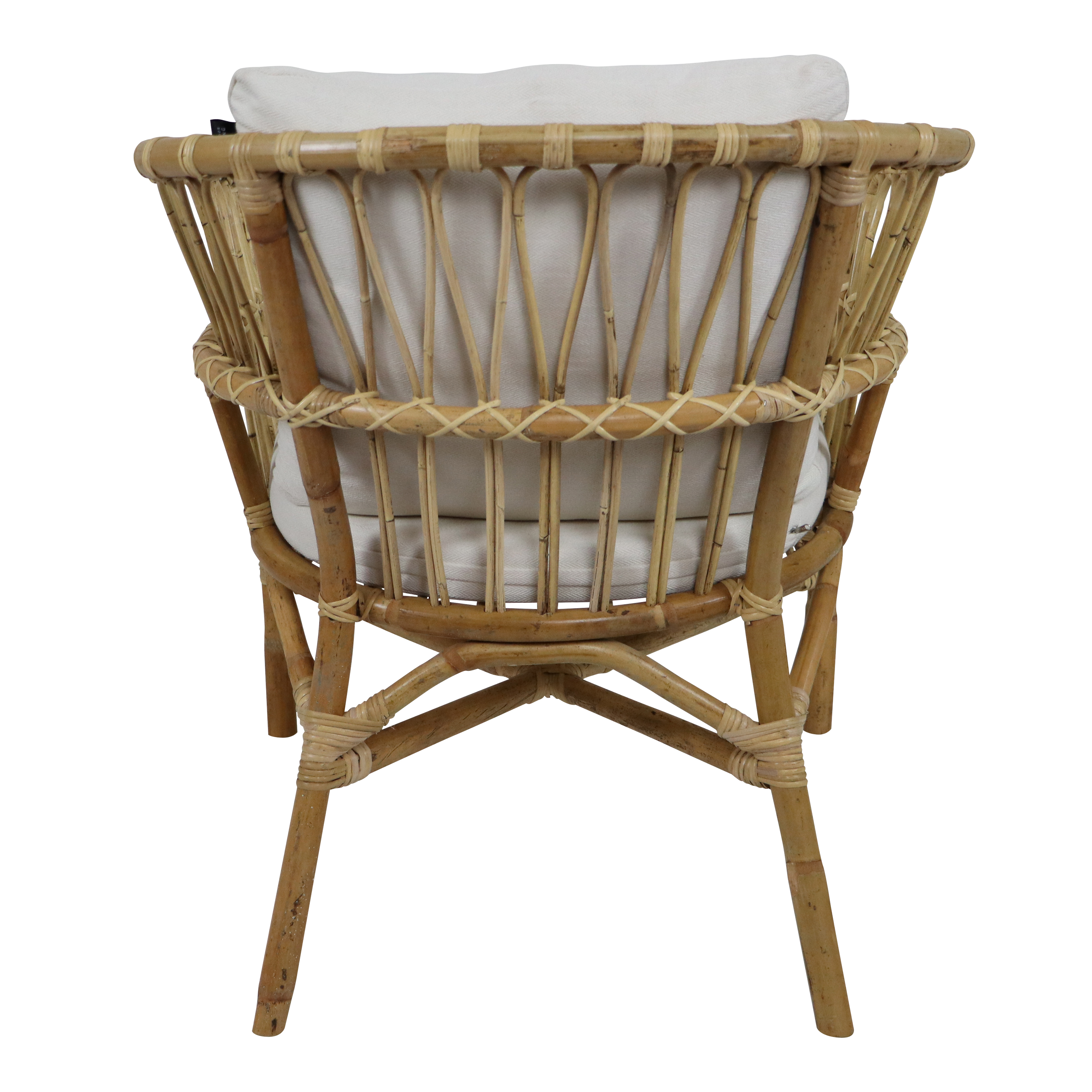 AXI Mary Rattan Lounge Set – 4-Piece with Sofa. Table. and 2 Chairs Natural/White