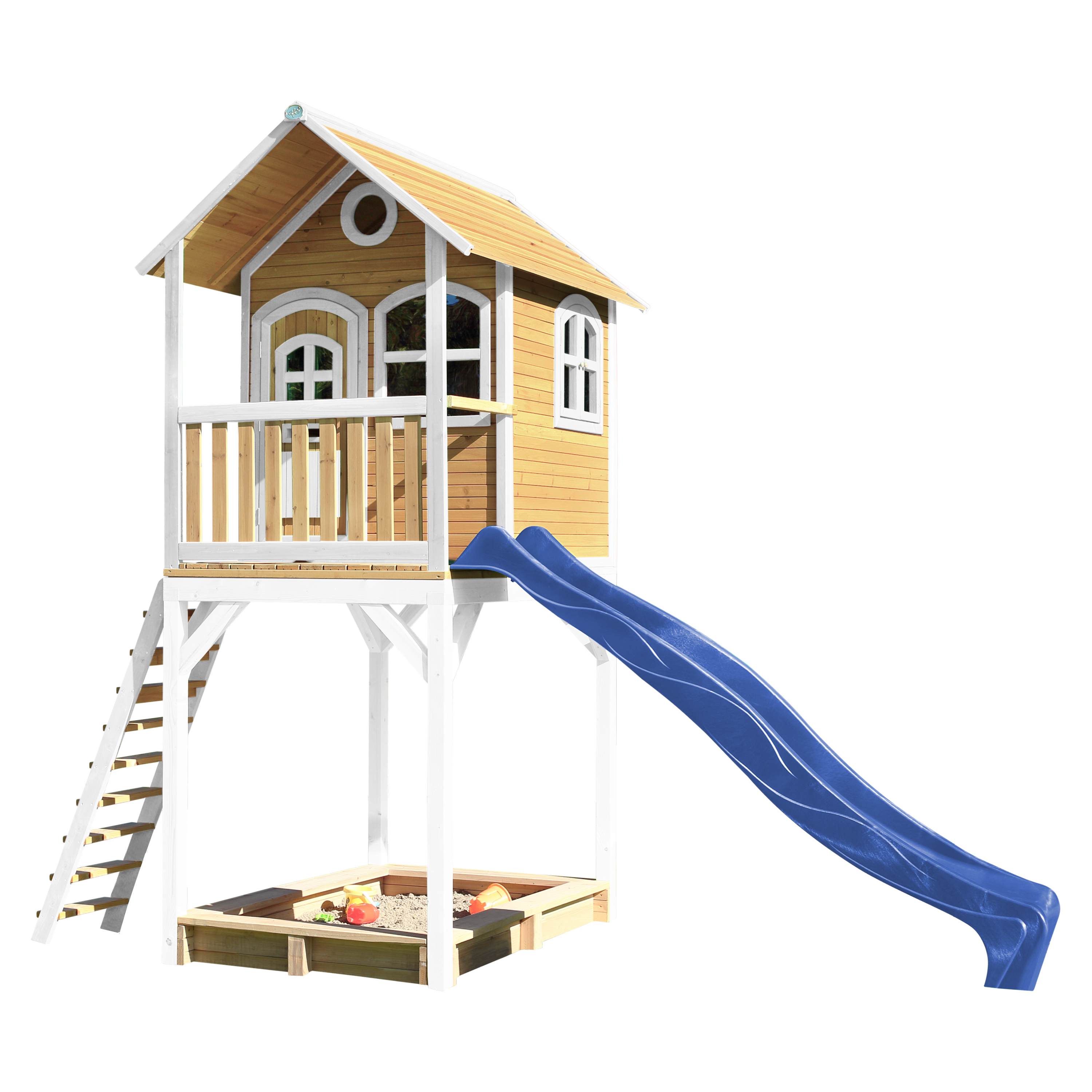 AXI Romy Playhouse Brown/White - Blue Slide