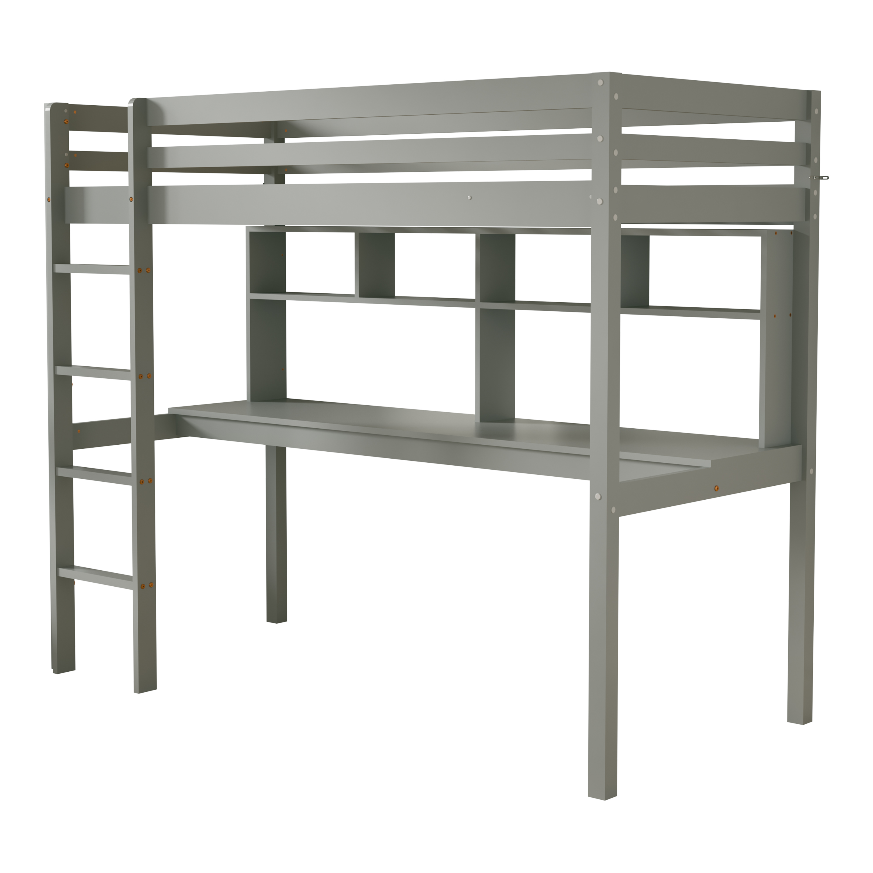 Sunny Sil Loft Bed with Desk Grey – With Mattress