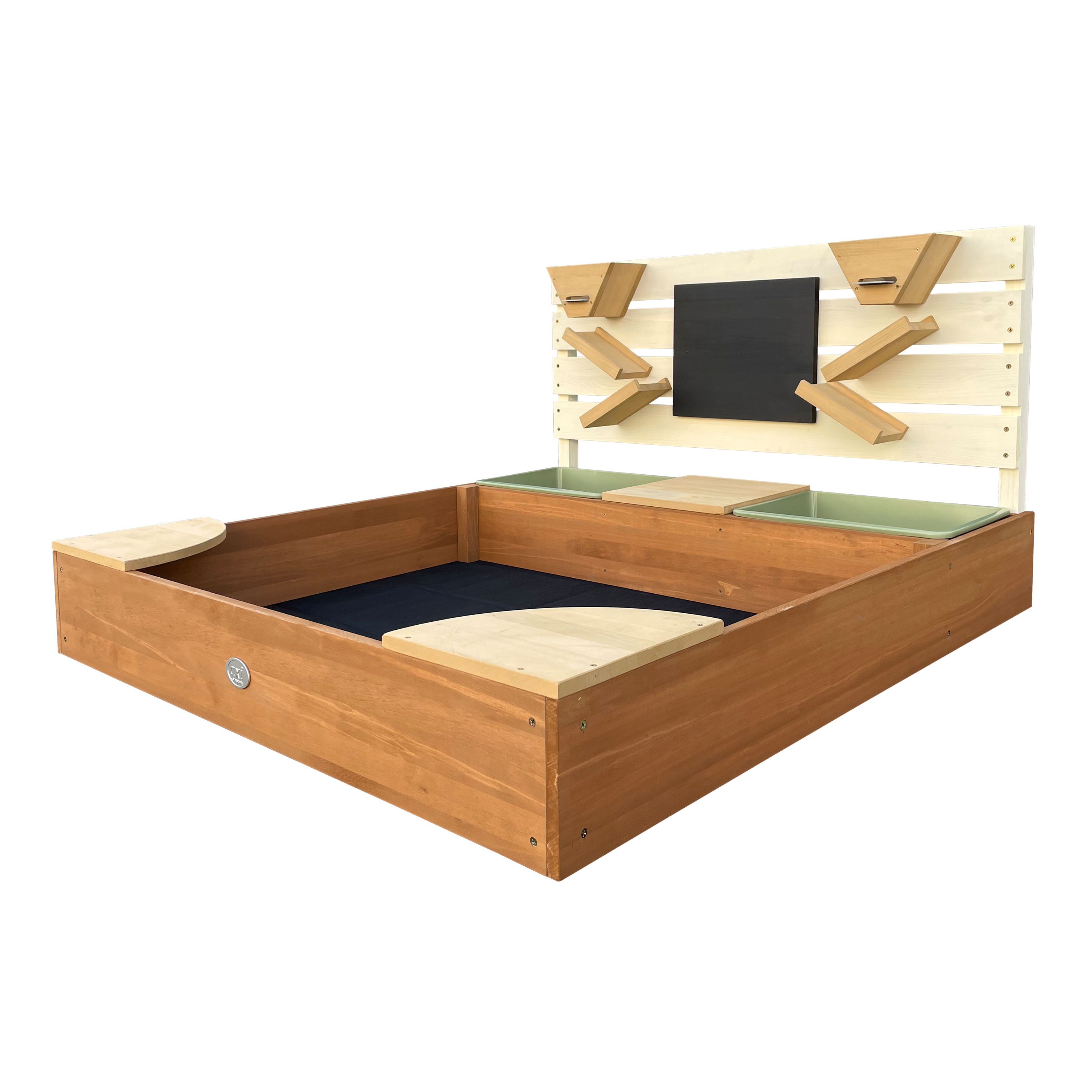 AXI Cato sandbox with sand & water trays and Play wall - 100 x 105 cm - Beige/brown