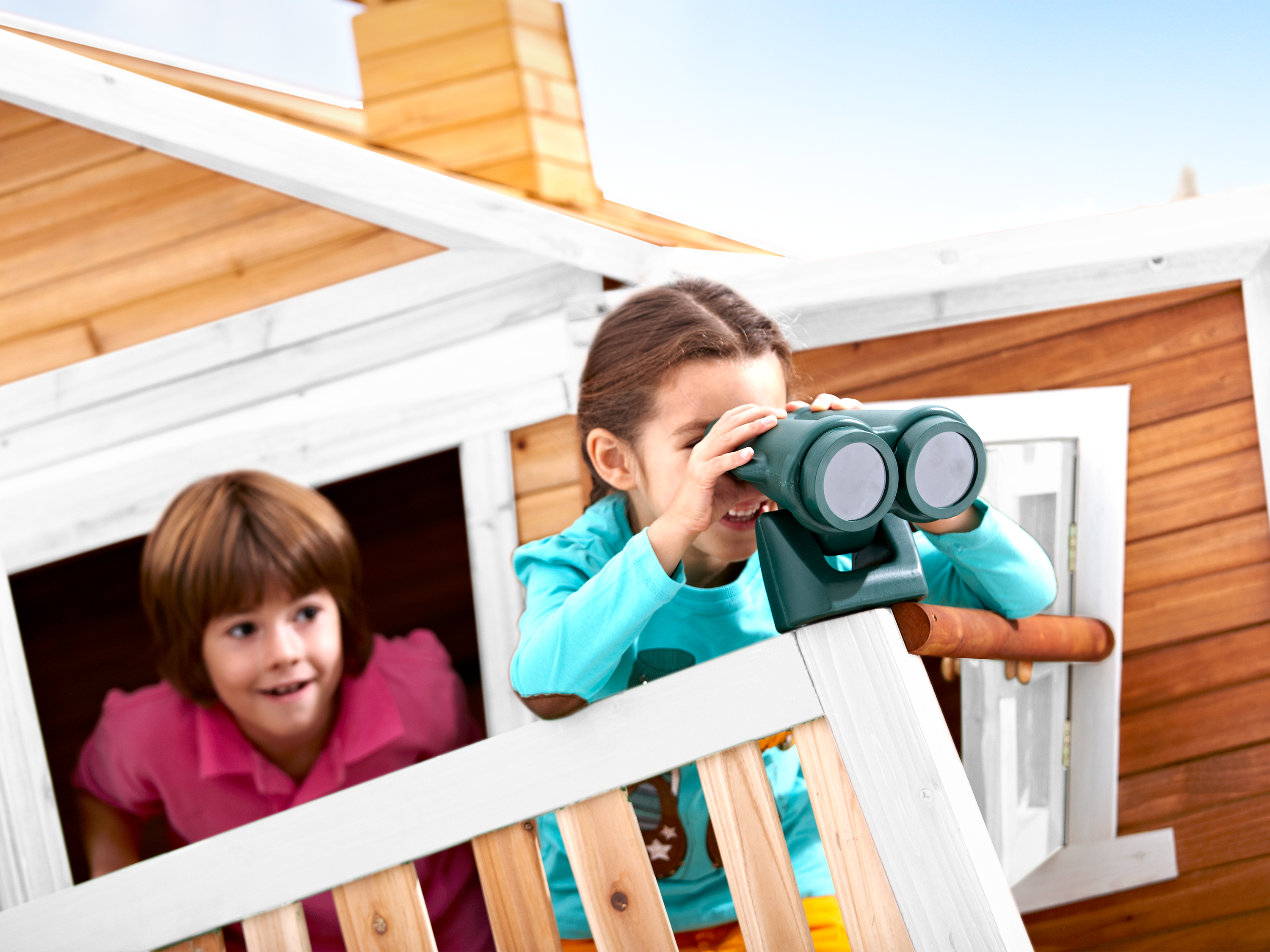 AXI Max Playhouse Brown/White - Grey Slide