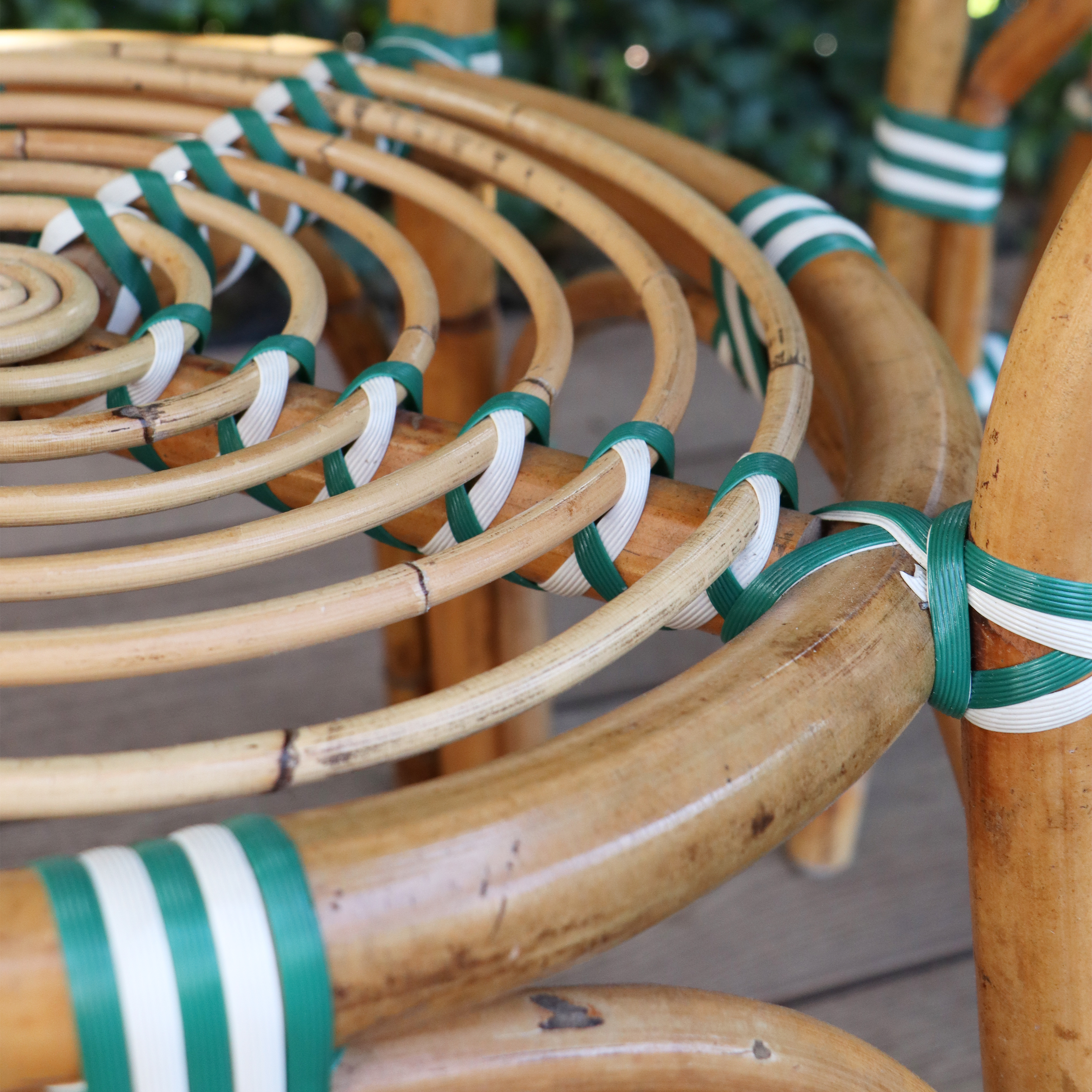 AXI Jacqueline Rattan Bistro Set Green/White