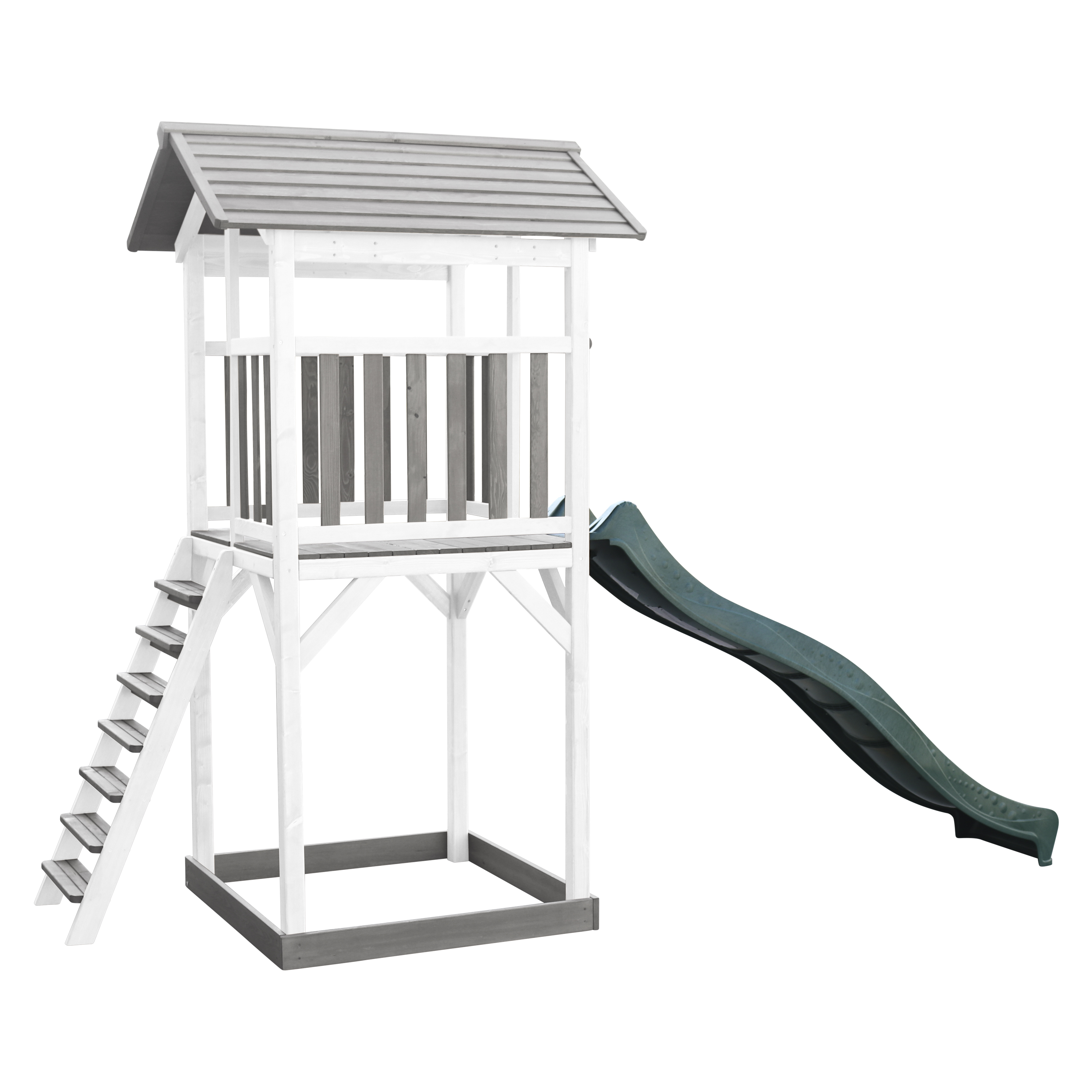 AXI Beach Tower Speeltoren Grijs/wit - Groene Glijbaan